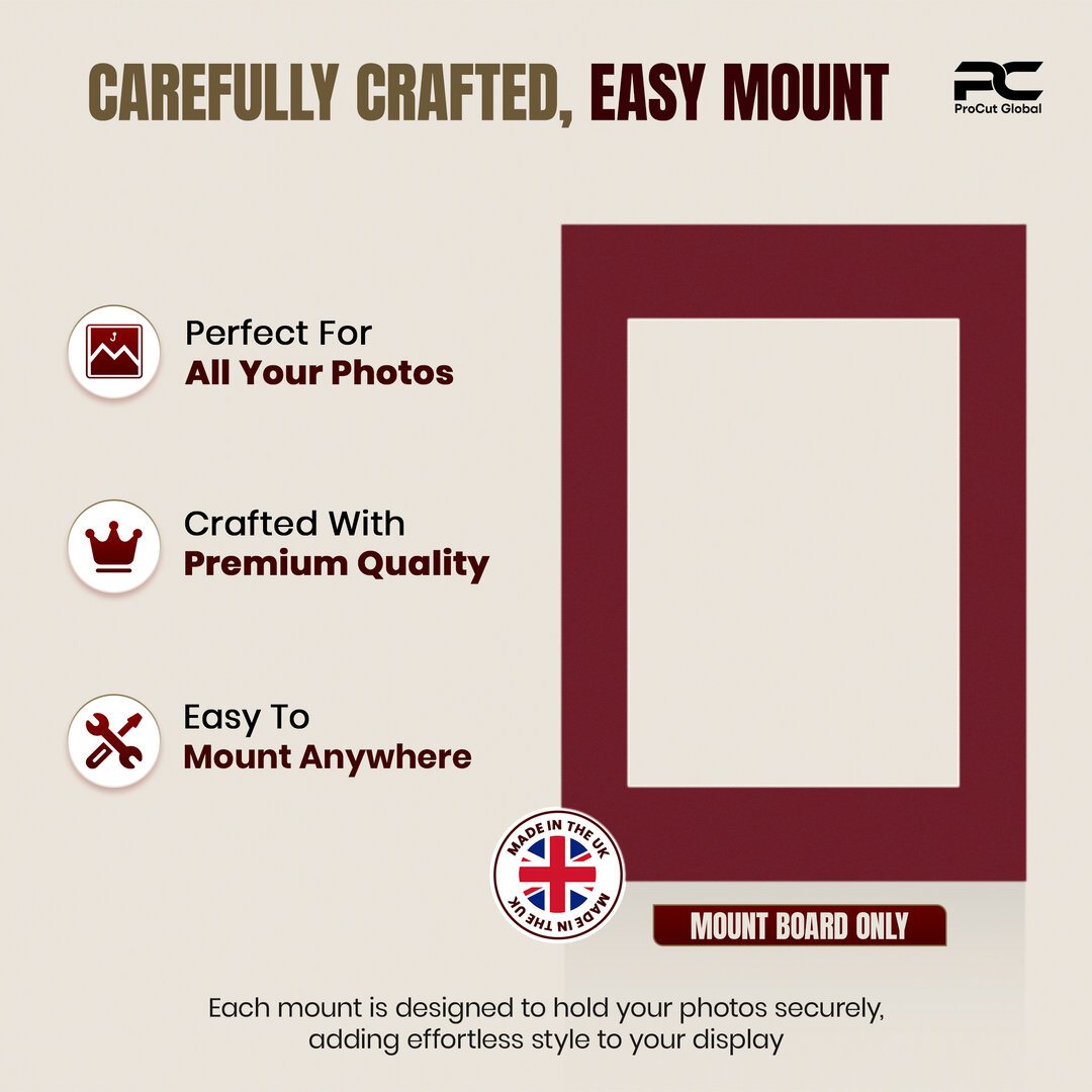 Burgundy A6 Picture Mount With A7 Aperture | Acid-Free Mat Board For Photos & Artwork thumbnail 7