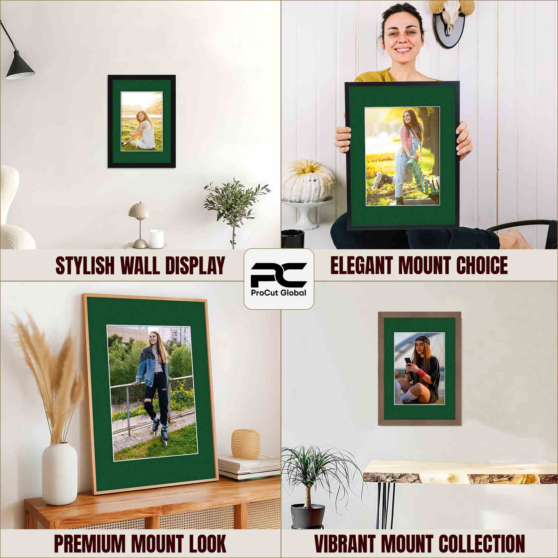 Forest Green 10x10" Picture Mount With 8x8" Aperture | Acid-Free Mat Board For Photos & Artwork thumbnail 3