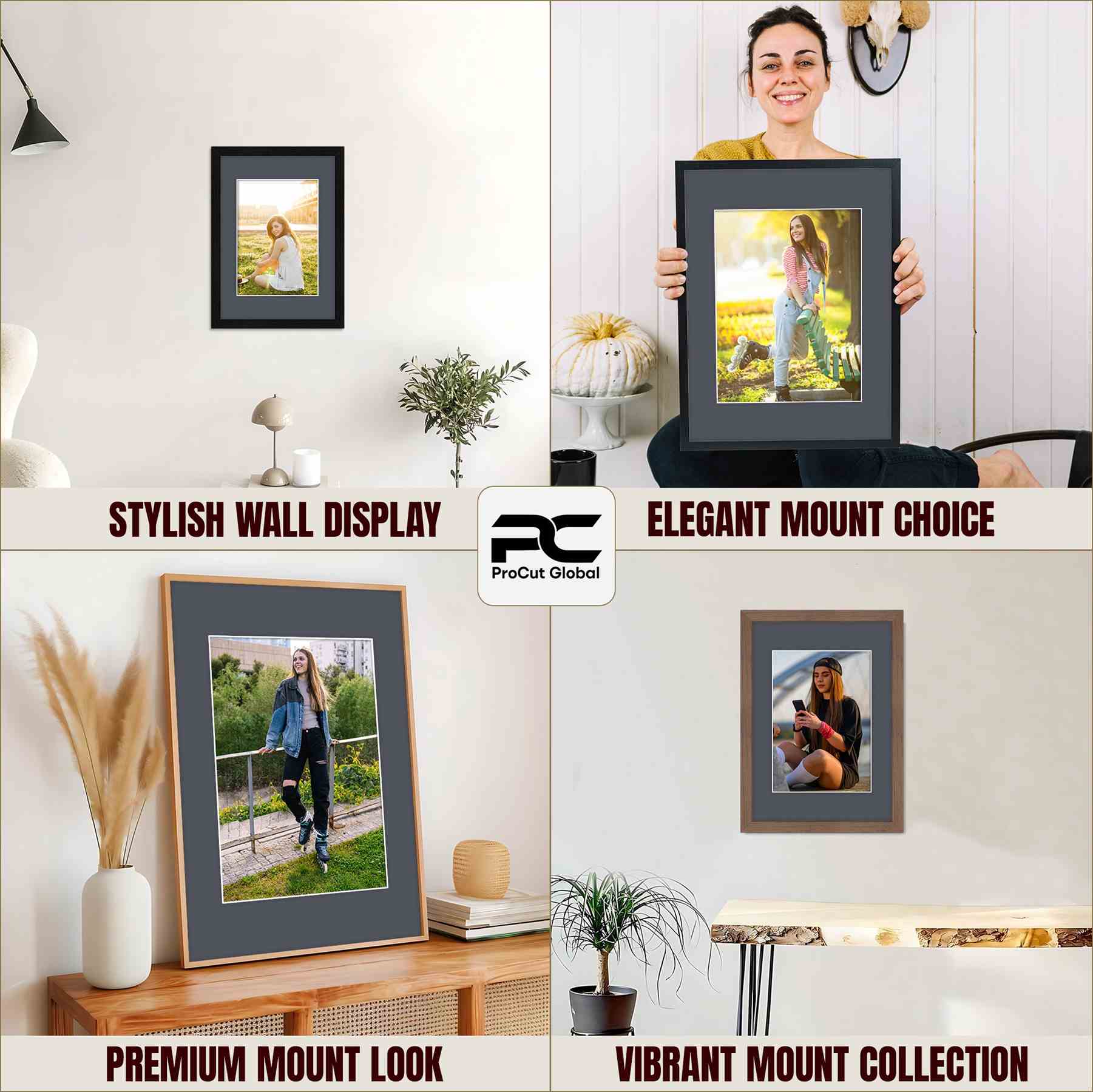 Charcoal Grey 16x12" Picture Mount With A4 Aperture | Acid-Free Picture Mount Board thumbnail 3