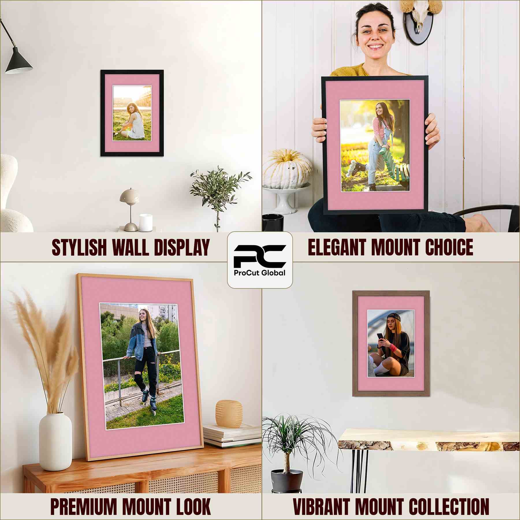Dusty Rose A5 Picture Mount With A6 Aperture | Acid-Free Picture Mount Board thumbnail 3