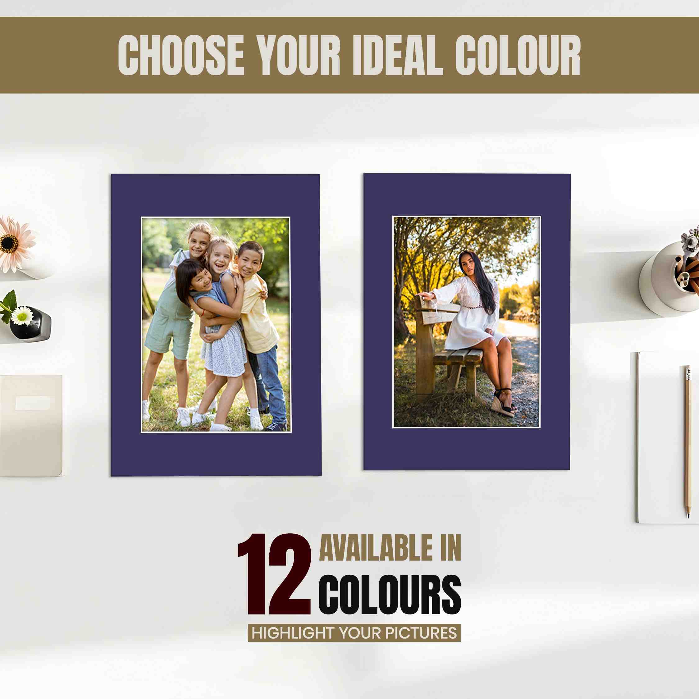 Damson 10x8" Picture Mount With 6x4" Aperture | Acid-Free Mat Board For Picture Frames thumbnail 5