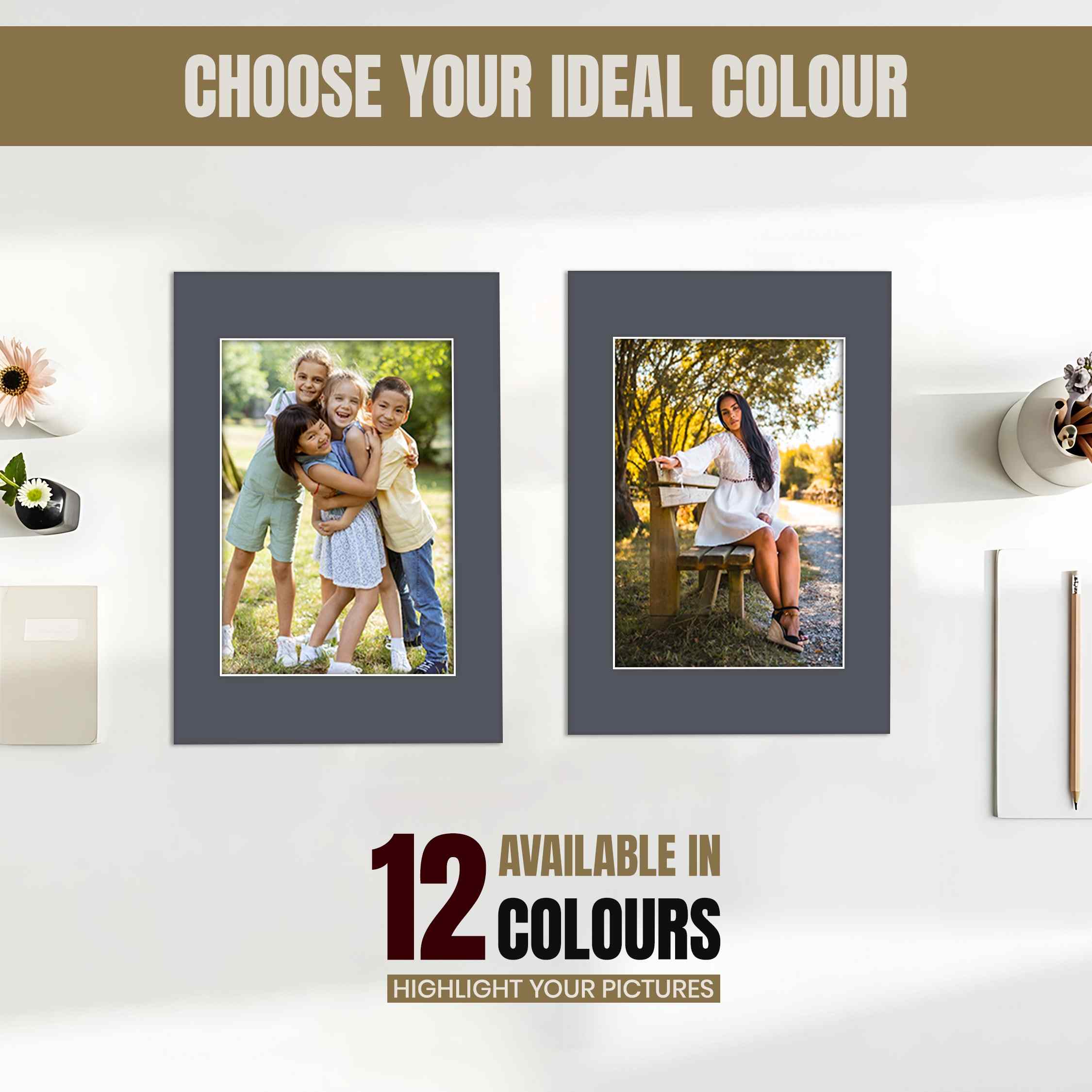 Charcoal Grey 20x16" Picture Mount With A3 Aperture | Acid-Free Mat Board For Picture Frames thumbnail 5
