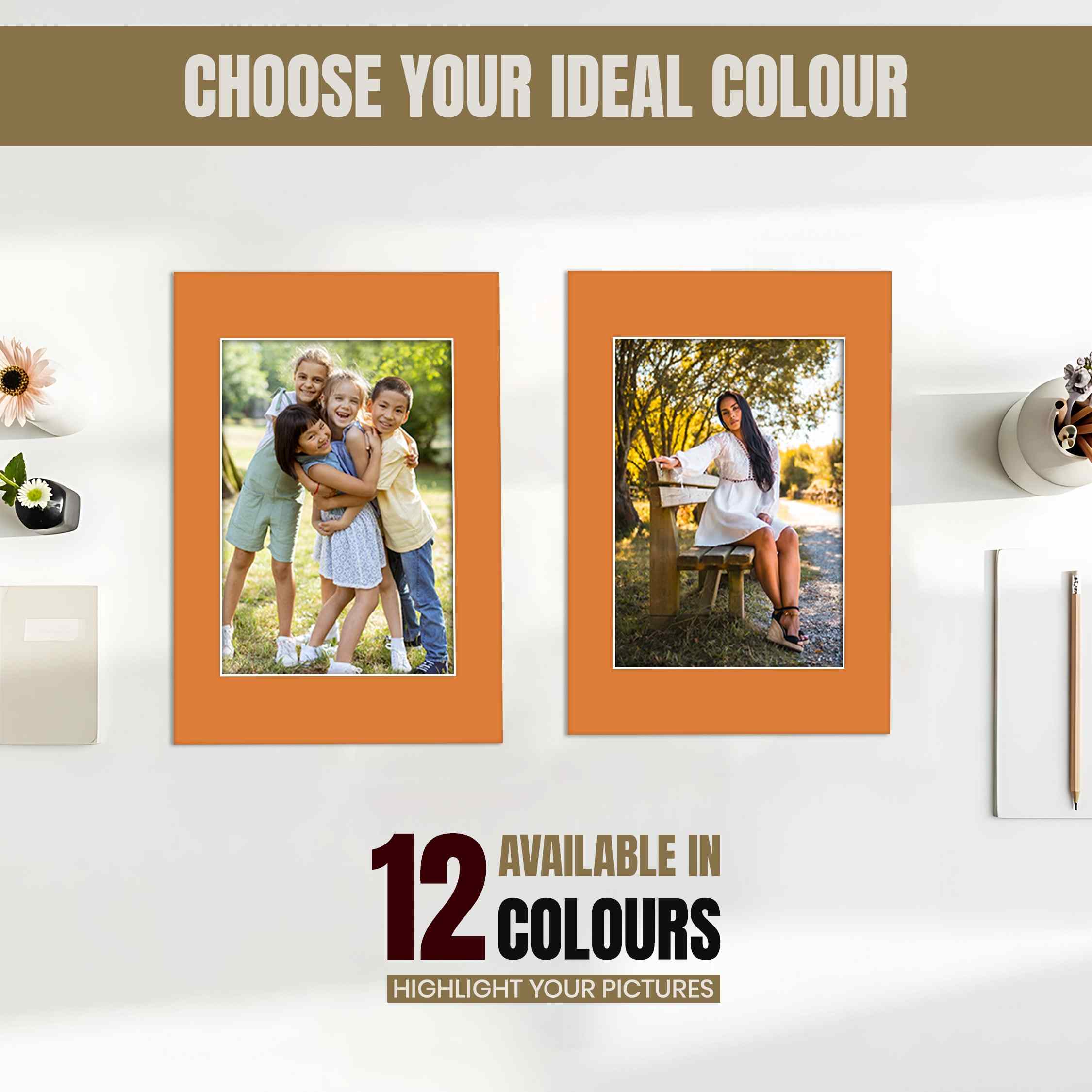 Burnt Orange 60x40cm Picture Mount With A3 Aperture | Acid-Free Mat Board For Photos & Artwork thumbnail 5