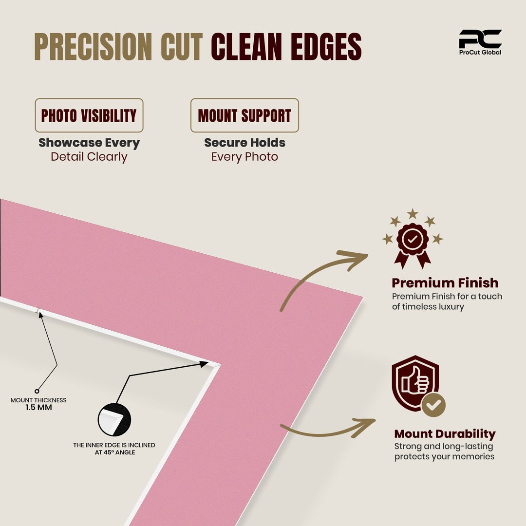 Dusty Rose A5 Picture Mount With A6 Aperture | Acid-Free Picture Mount Board thumbnail 6