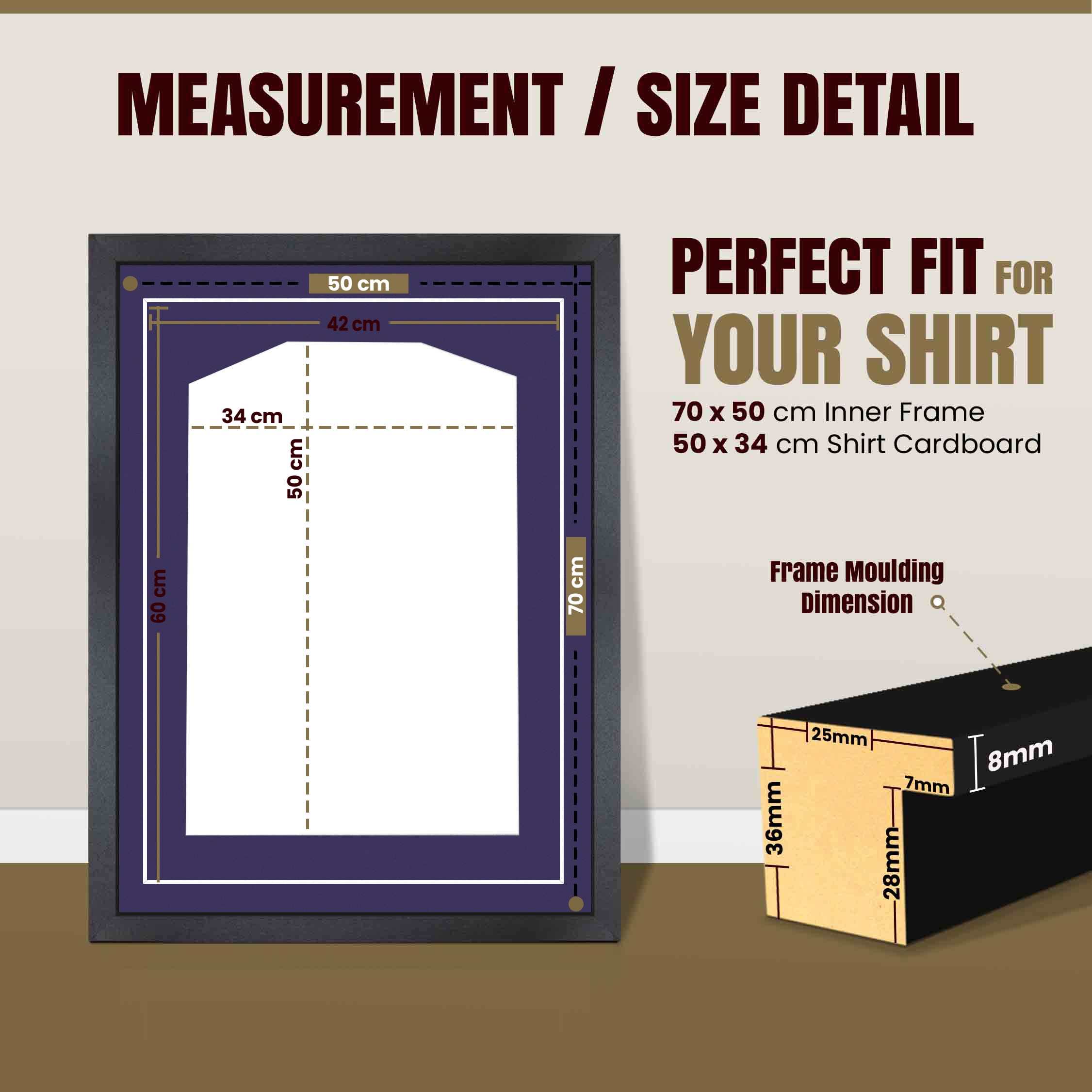 70x50cm Mat Black Football Shirt Frame With Damson Mount And Perspex Front - Fits Football, Rugby, And Other Sports Jerseys thumbnail 3