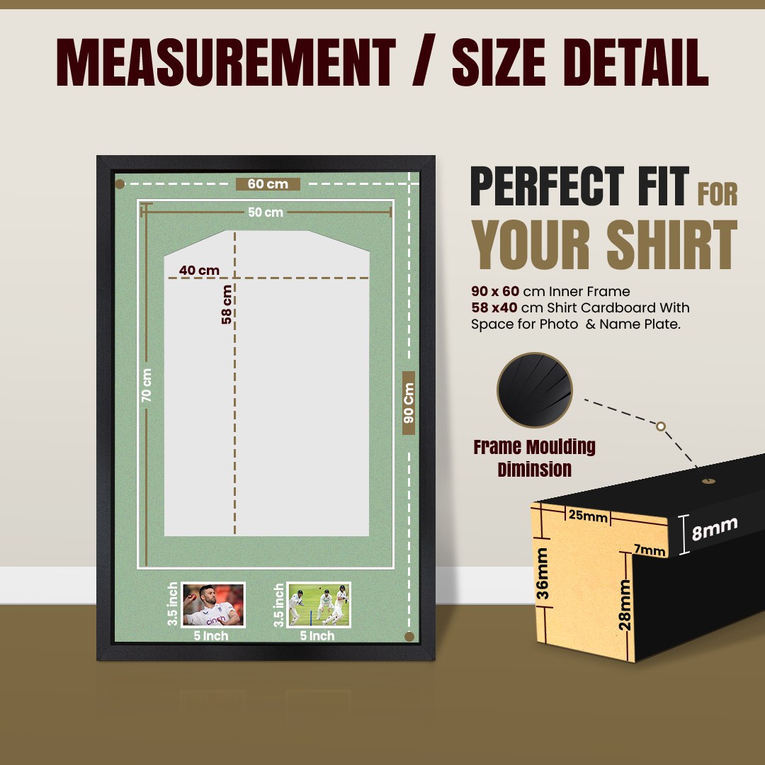 90x60cm Mat Black Football Shirt Frame With Sage Green Mount And Perspex Front - Box Display For Football, Rugby, And Other Sports Jerseys thumbnail 3