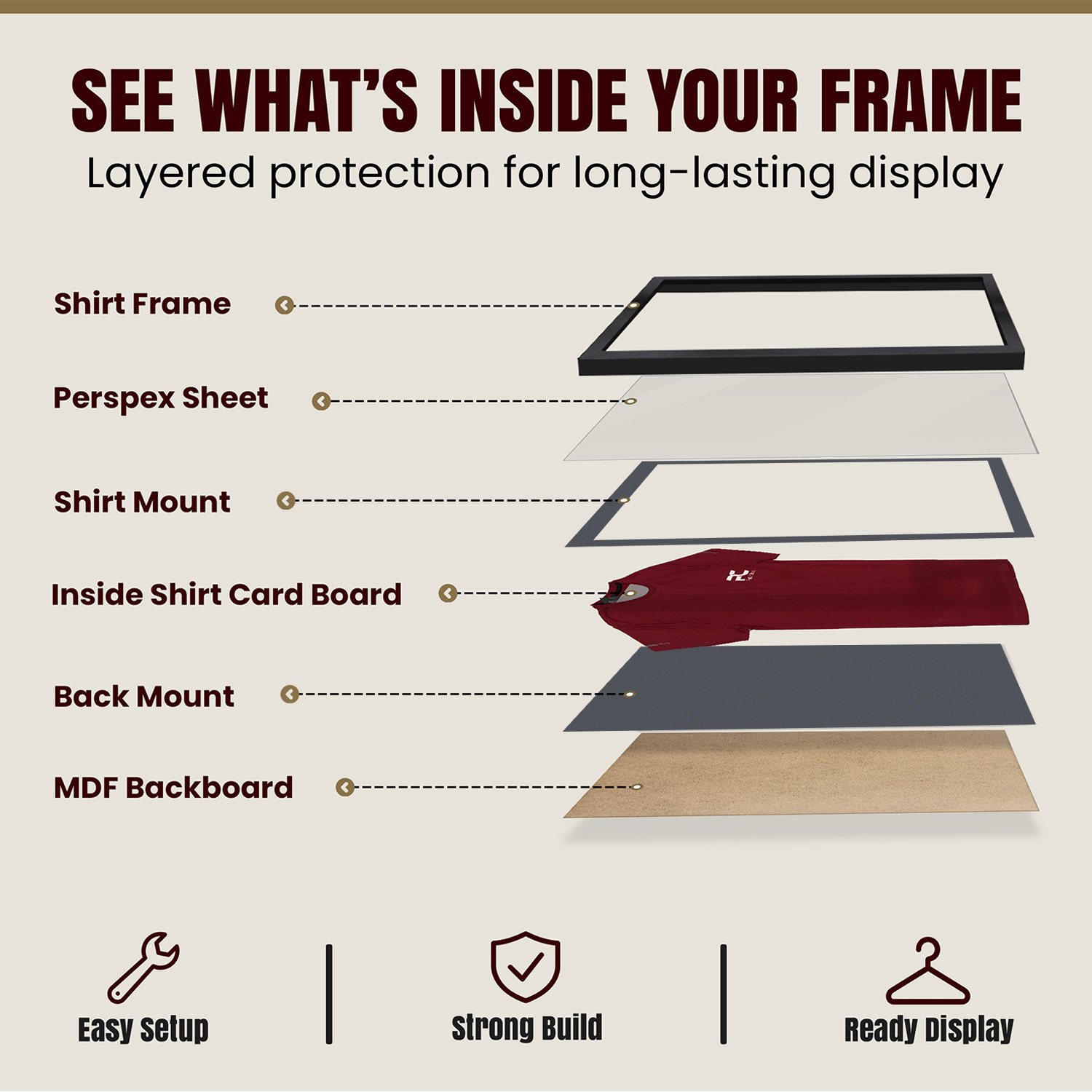 70x50cm Mat Black Football Shirt Frame With Charcoal Grey Mount And Perspex Front For Sports Jerseys thumbnail 4
