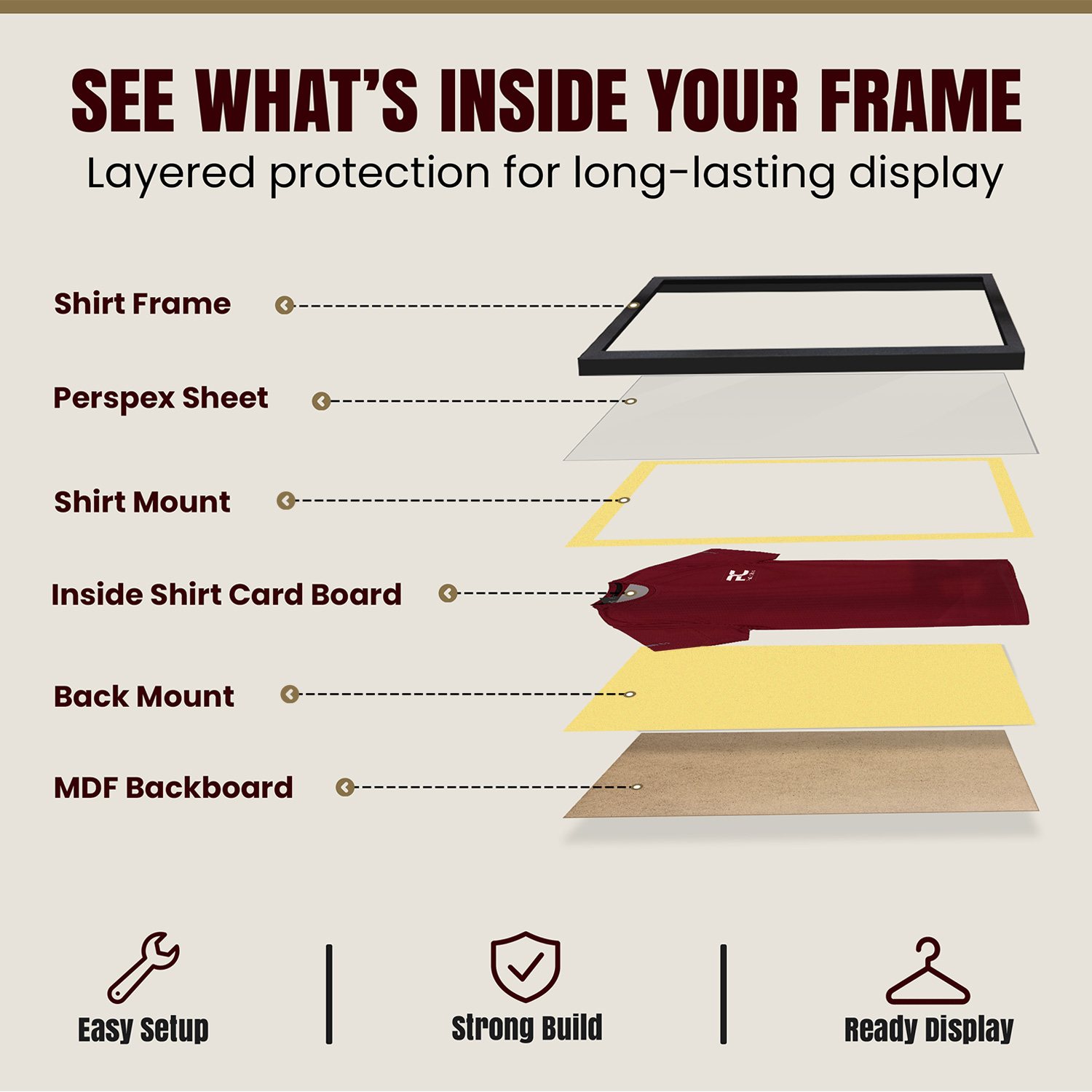 70x50cm Mat Black Football Shirt Frame With Primrose Mount And Perspex Front For Sports Jerseys thumbnail 4