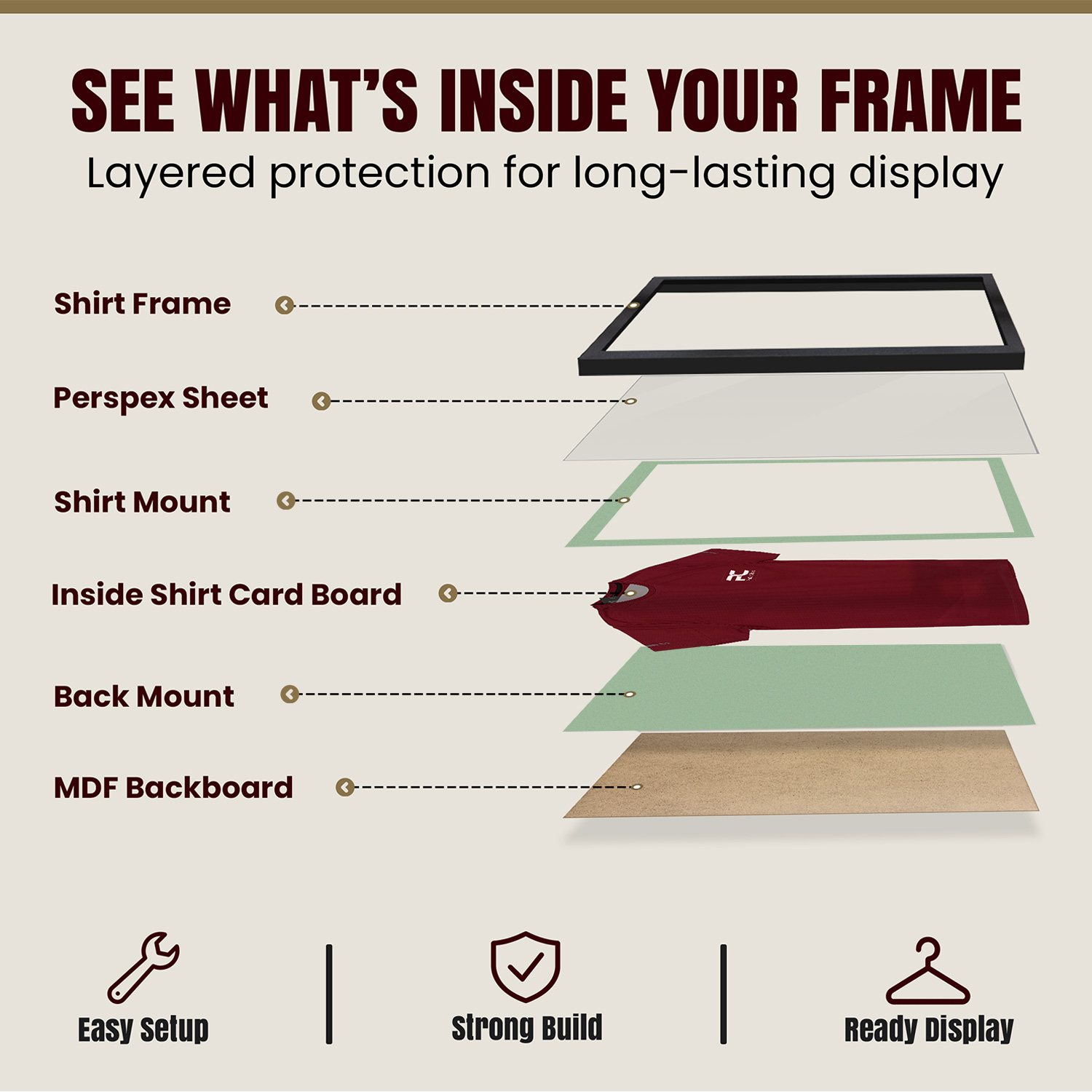 70x50cm Mat Black Football Shirt Frame With Sage Green Mount And Perspex Front For Sports Jerseys thumbnail 4
