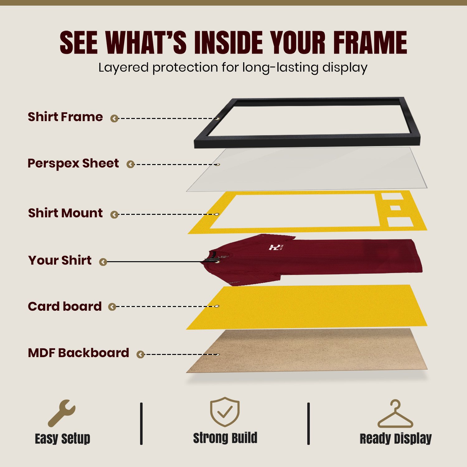 77.5x58.5cm Mat Black Football Shirt Frame With Bright Yellow Mount And Perspex Front - Fits Football, Rugby, And Other Sports Jerseys thumbnail 4