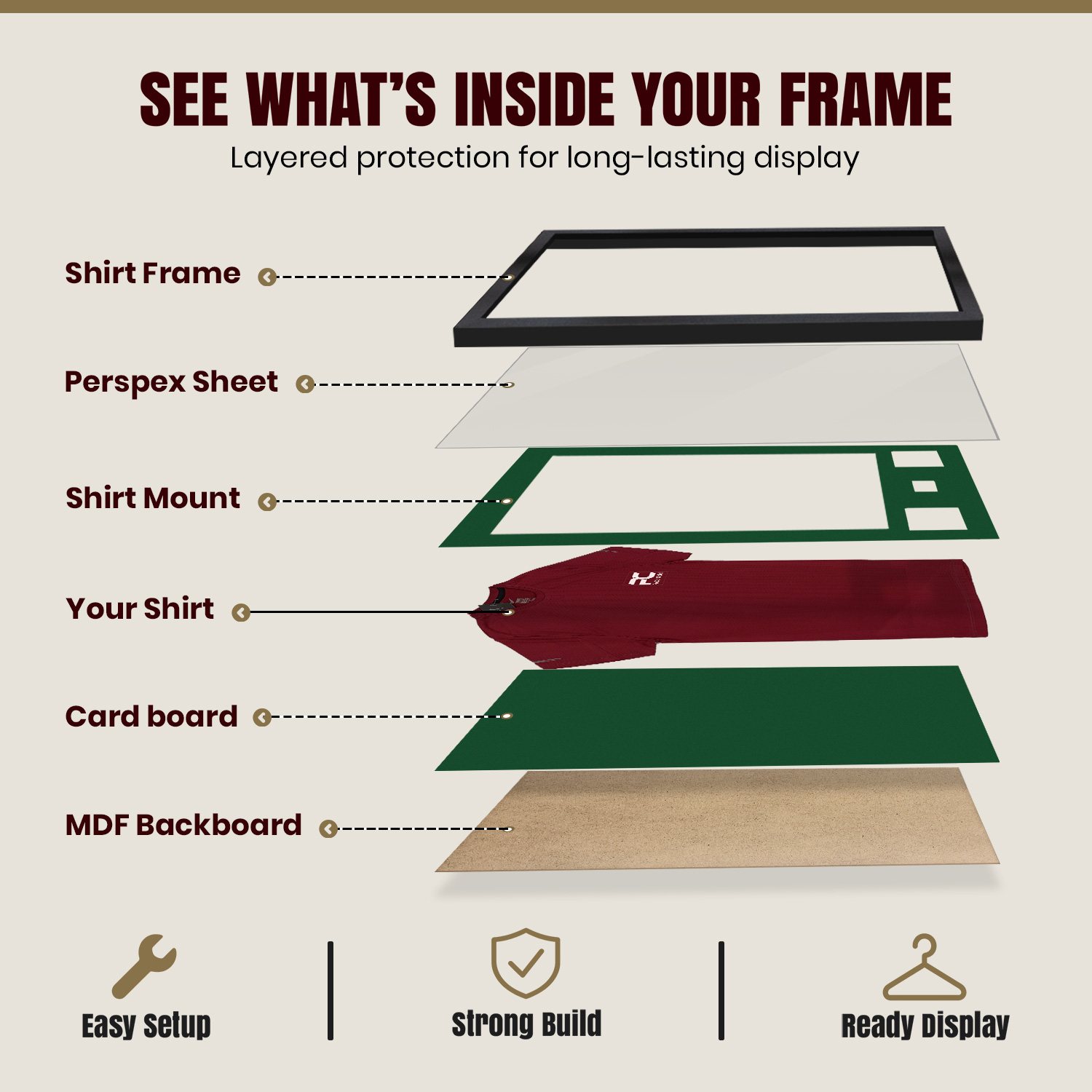 77.5x58.5cm Mat Black Football Shirt Frame With Forest Green Mount And Perspex Front - Fits Football, Rugby, And Other Sports Jerseys thumbnail 4