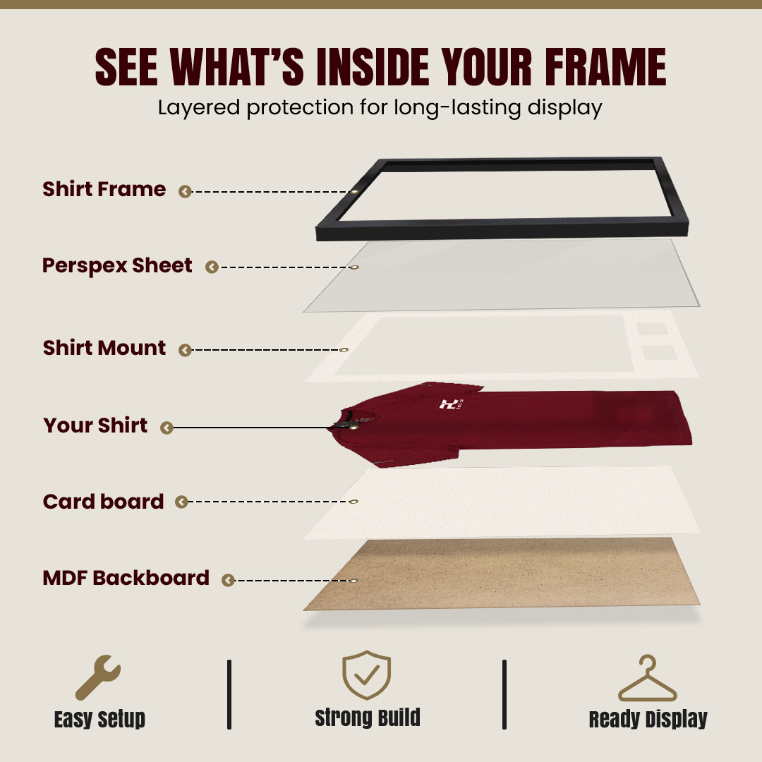 90x60cm Mat Black Football Shirt Frame With Antique White Mount And Perspex Front - Fits Football, Rugby, And Other Sports Jerseys thumbnail 4