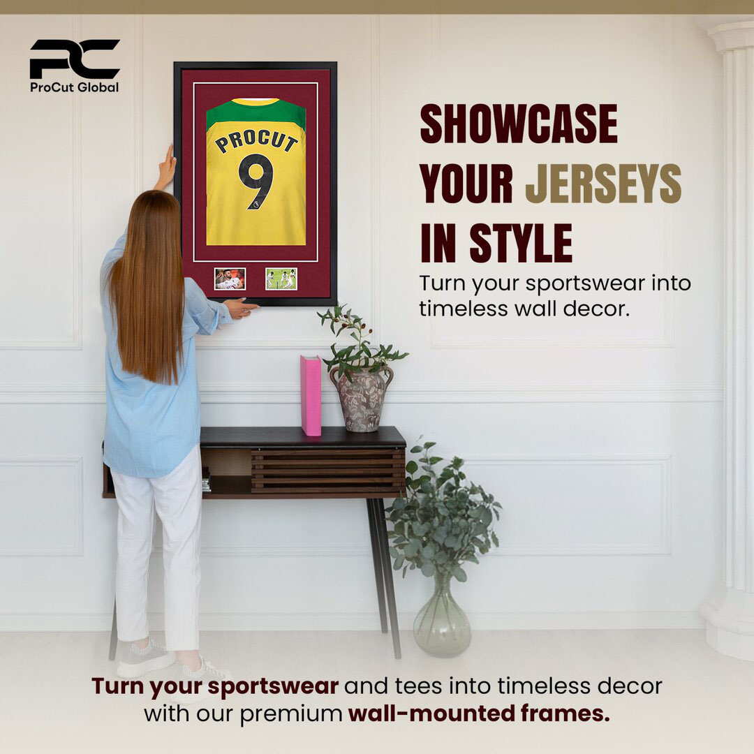 90x60cm Mat Black Football Shirt Frame With Burgundy Mount And Perspex Front - Box Display For Football, Rugby, And Other Sports Jerseys thumbnail 2