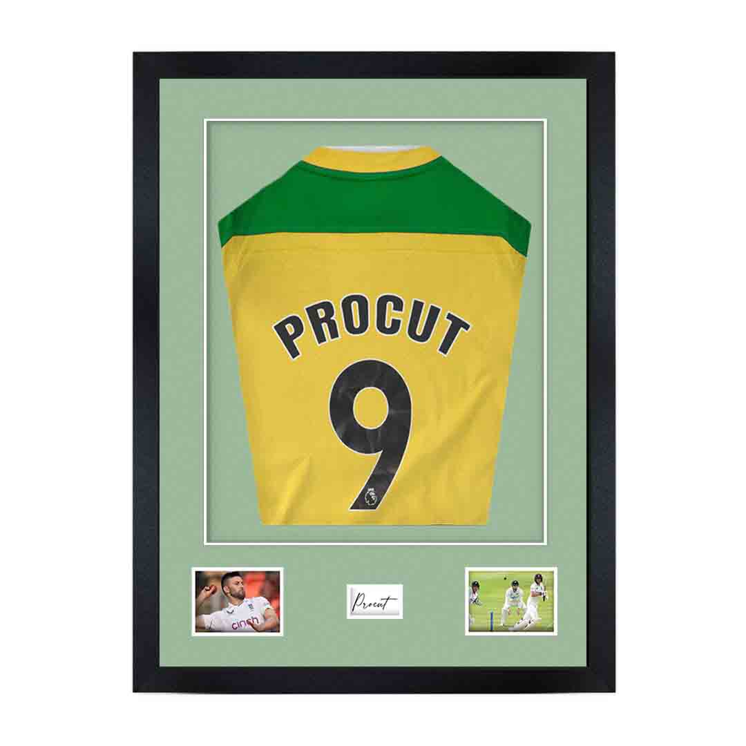 77.5x58.5cm Mat Black Football Shirt Frame With Sage Green Mount And Perspex Front - Fits Football, Rugby, And Other Sports Jerseys