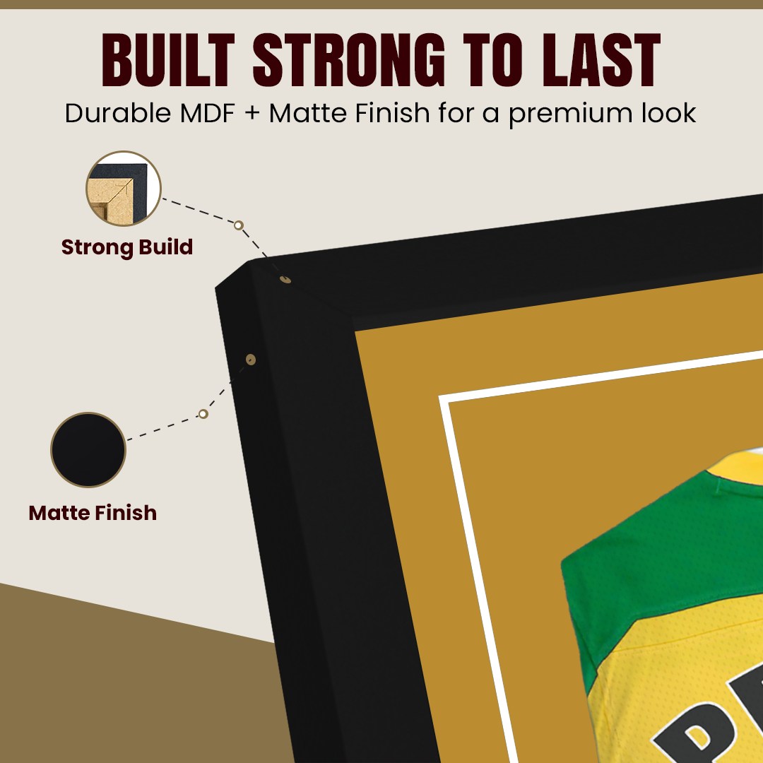 80x60cm Mat Black Football Shirt Frame With Antique Gold Mount And Perspex Front For Sports Jerseys thumbnail 7