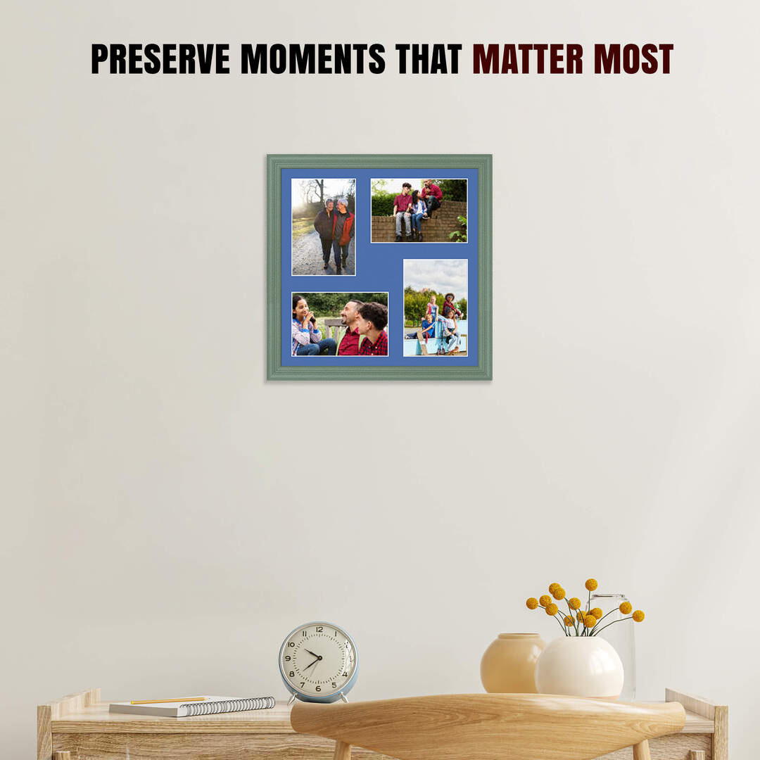12x12" Green Classic Multi Aperture Photo Frame - Fits 6x4" (x4) Photos | Collage Frame thumbnail 2