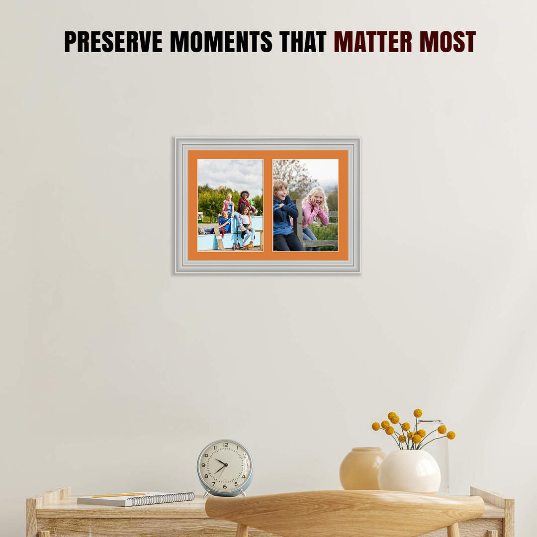 20x14" Light Grey Classic Multi Aperture Photo Frame - Fits A4 (x2) Photos | Collage Frame thumbnail 2