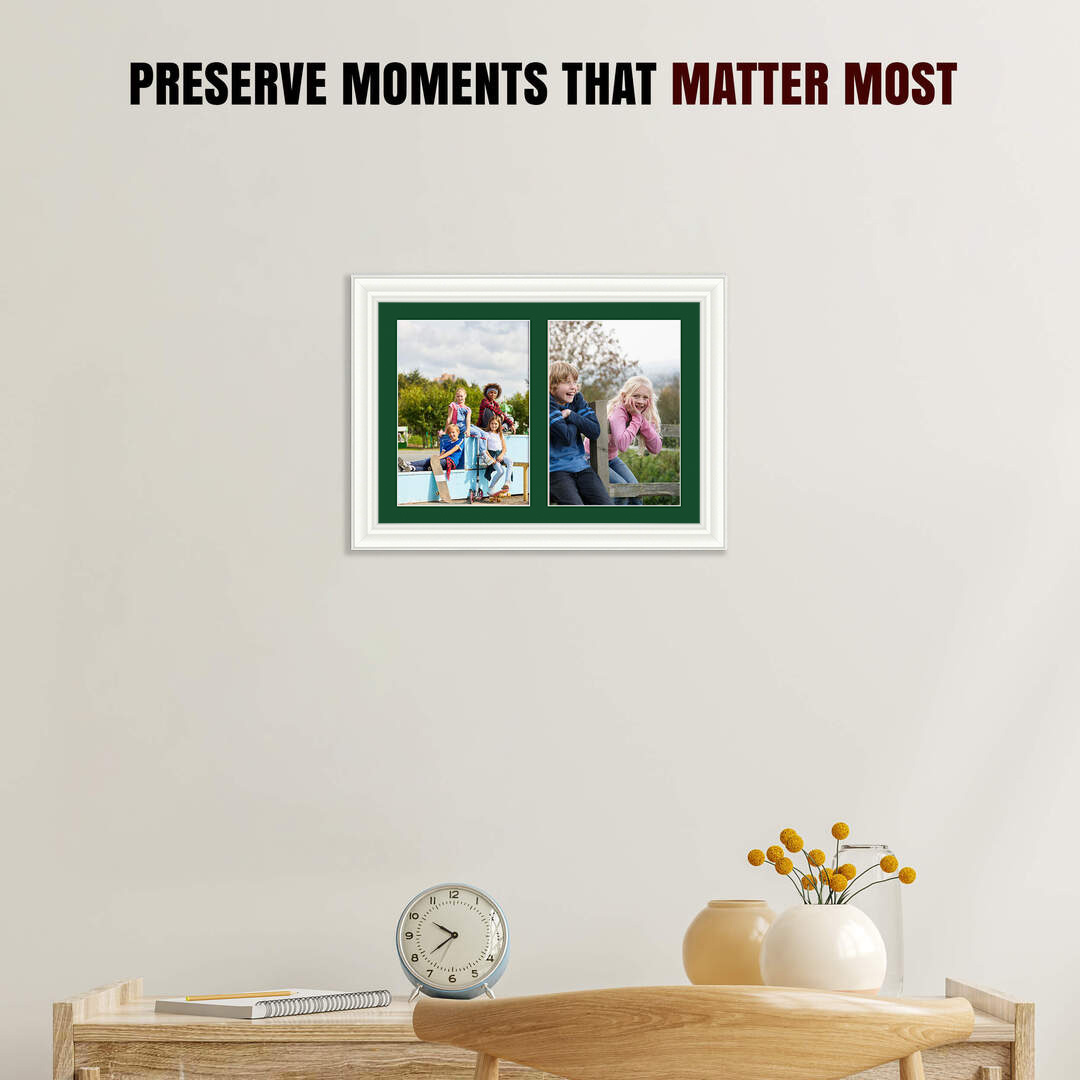 20x14" Classic White Multi Aperture Photo Frame - Fits A4 (x2) Photos | Collage Frame thumbnail 2