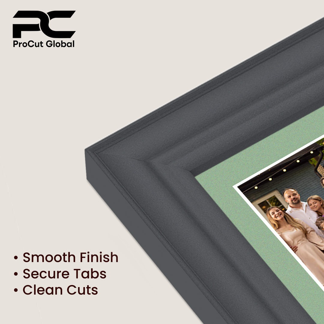 20x14" Dark Grey Classic Multi Aperture Photo Frame Holds A4 (x2) Photos With Sage Green Mount | Modern Collage Frame thumbnail 7