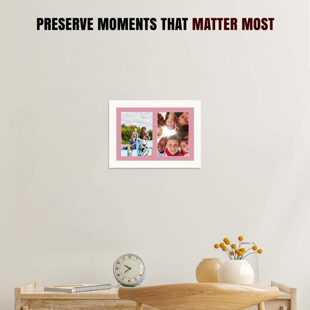 20x14" Modern White Multi Aperture Photo Frame - Fits A4 (x2) Photos | Collage Frame thumbnail 2