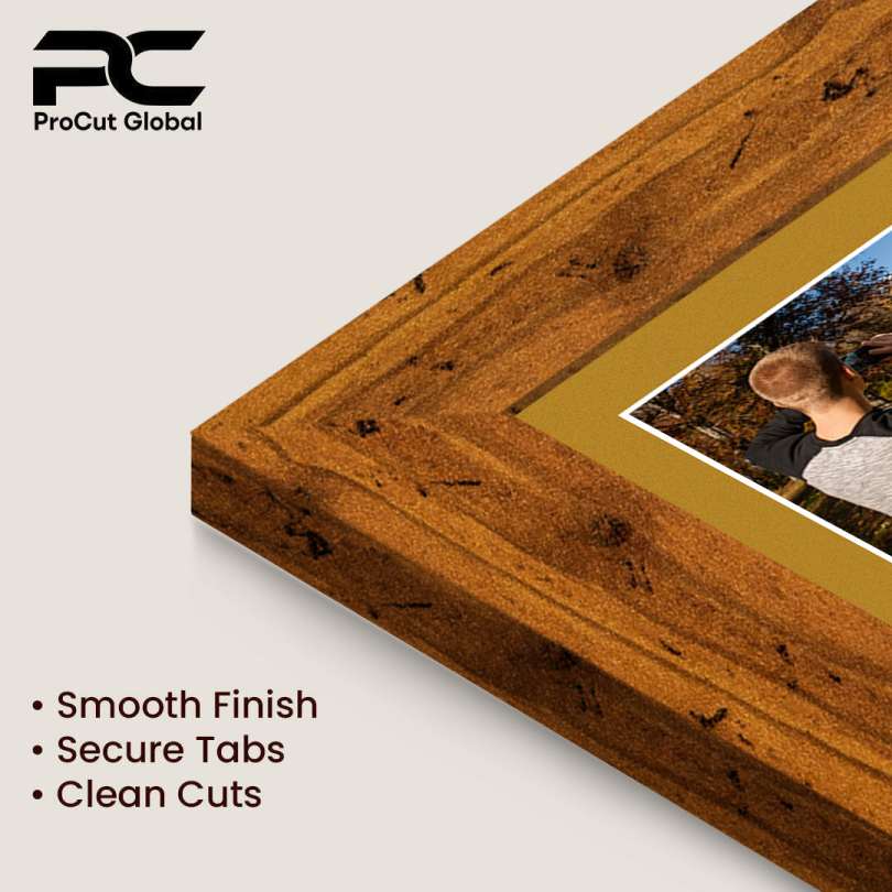 26x8" Rustic Oak Modern Multi Aperture Photo Frame - Fits 6x4" (x5) Photos | Collage Frame thumbnail 7