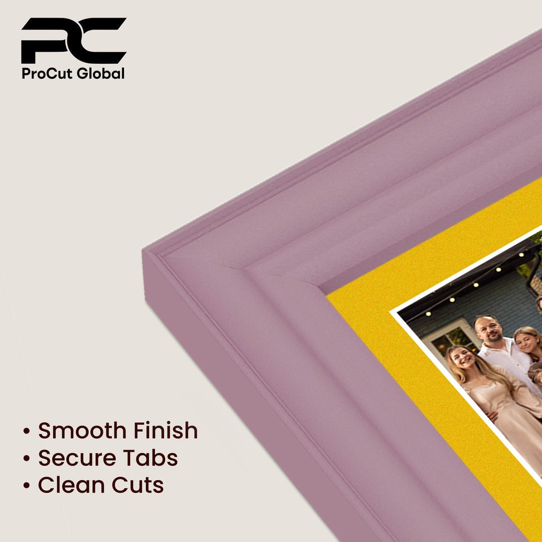 20x16" Pastel Pink Classic Multi Aperture Photo Frame Holds 7x5" (x2) & 6x4" (x7) Photos With Bright Yellow Mount | Modern Collage Frame thumbnail 7