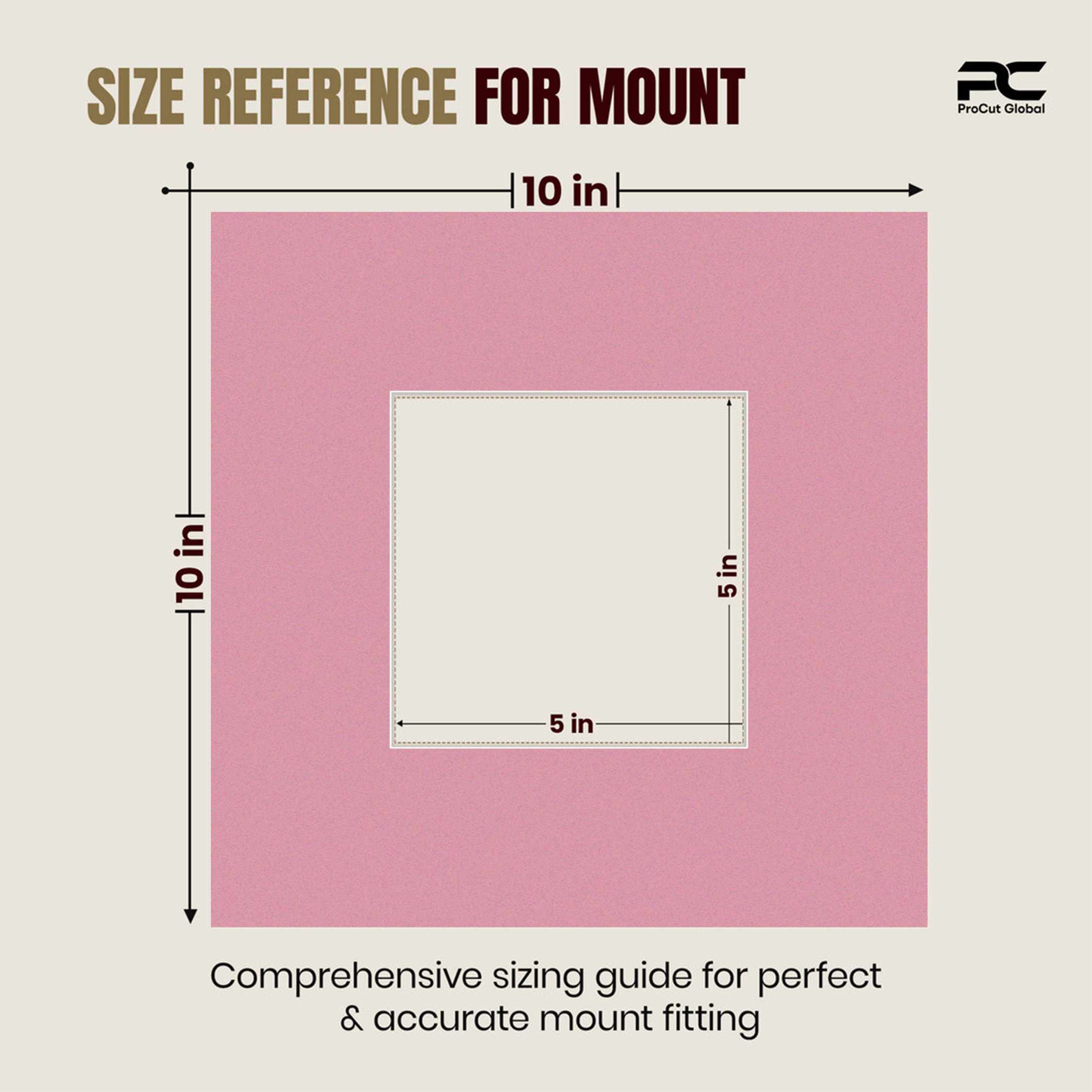 Dusty Rose 10x10" Picture Mount With 5x5" Aperture | Acid-Free Picture Mount Board thumbnail 2