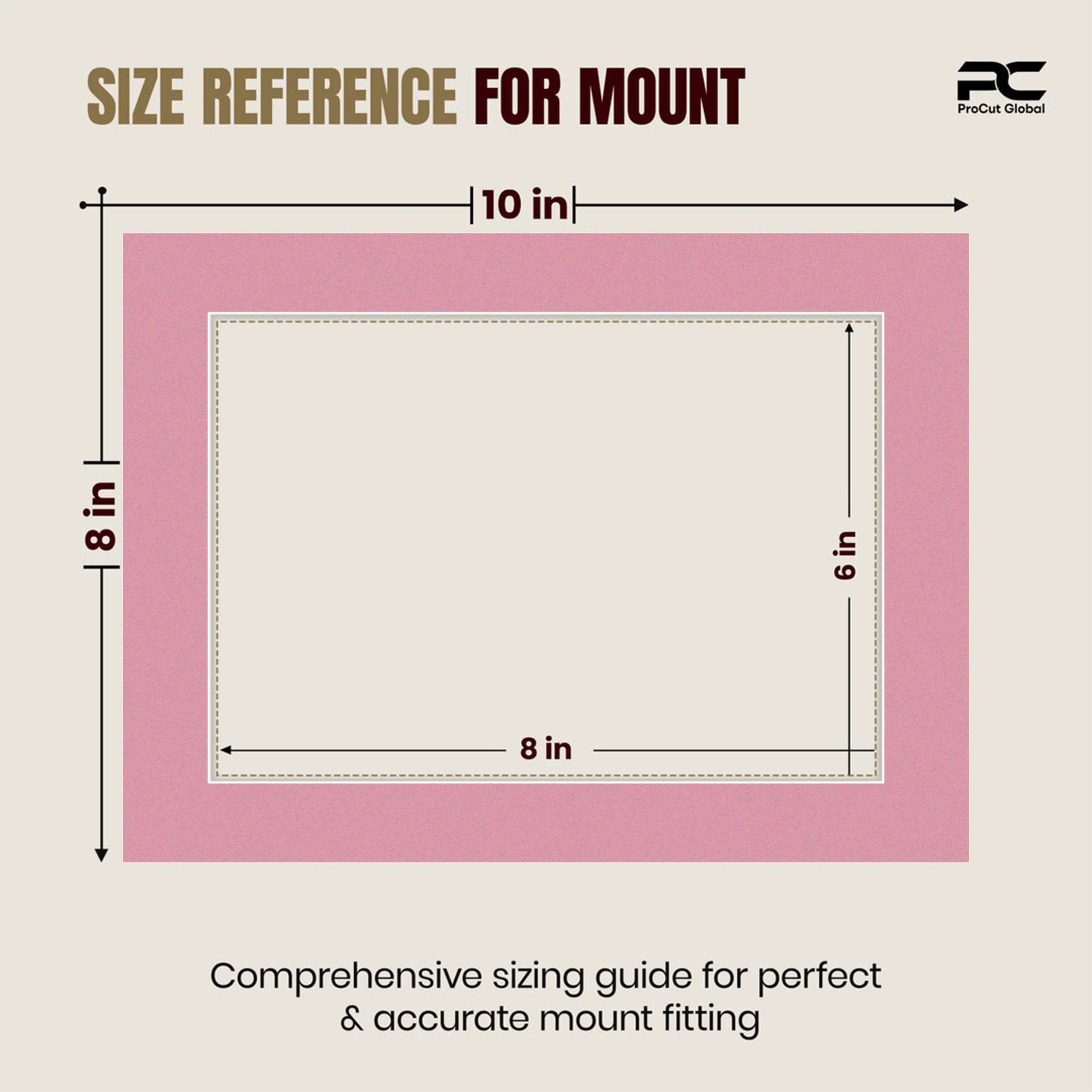 Dusty Rose 10x8" Picture Mount With 8x6" Aperture | Acid-Free Mat Board For Picture Frames thumbnail 2