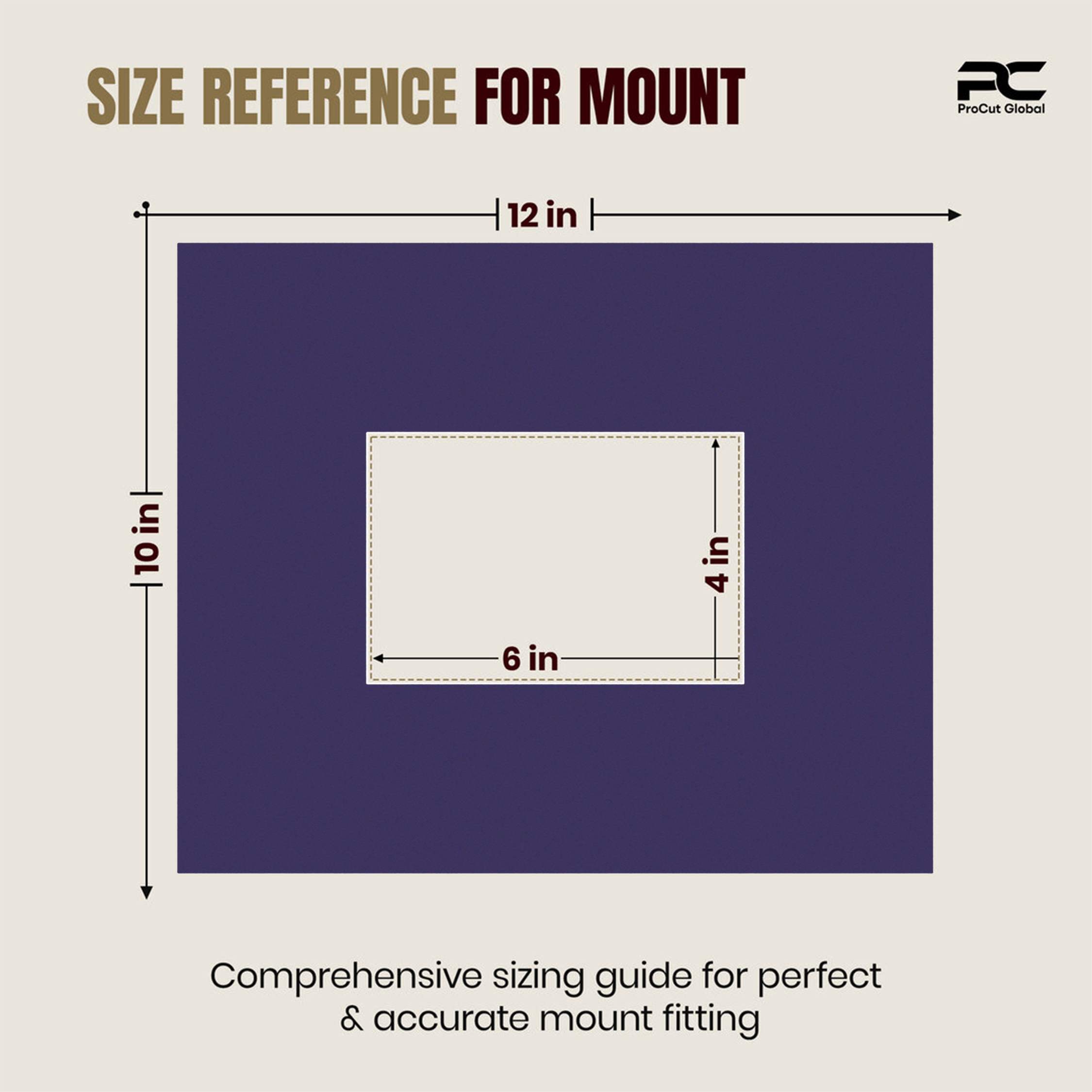 Damson 12x10" Picture Mount With 6x4" Aperture | Acid-Free Mat Board For Picture Frames thumbnail 2