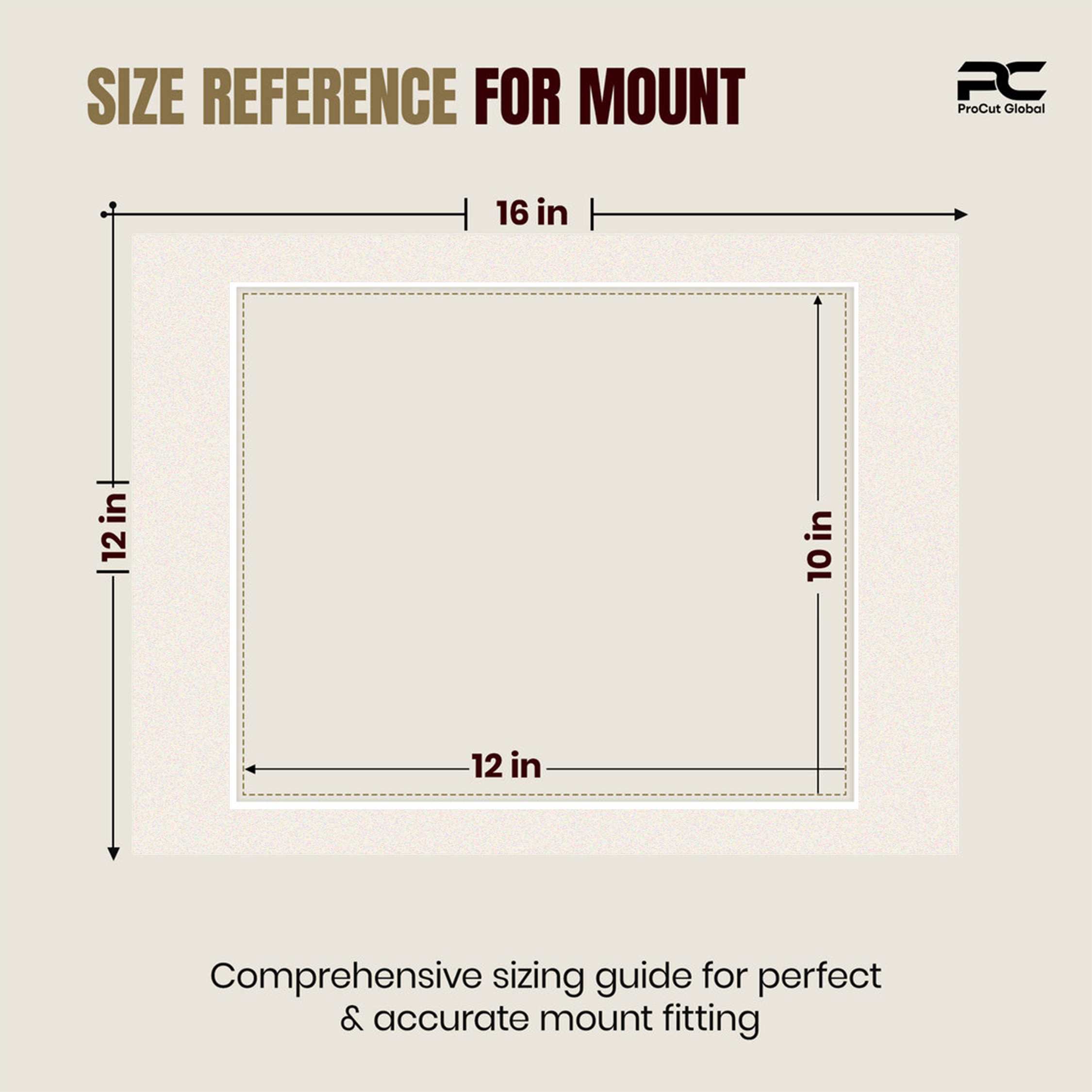 Antique White 16x12" Picture Mount With 12x10" Aperture | Acid-Free Mat Board For Picture Frames thumbnail 2