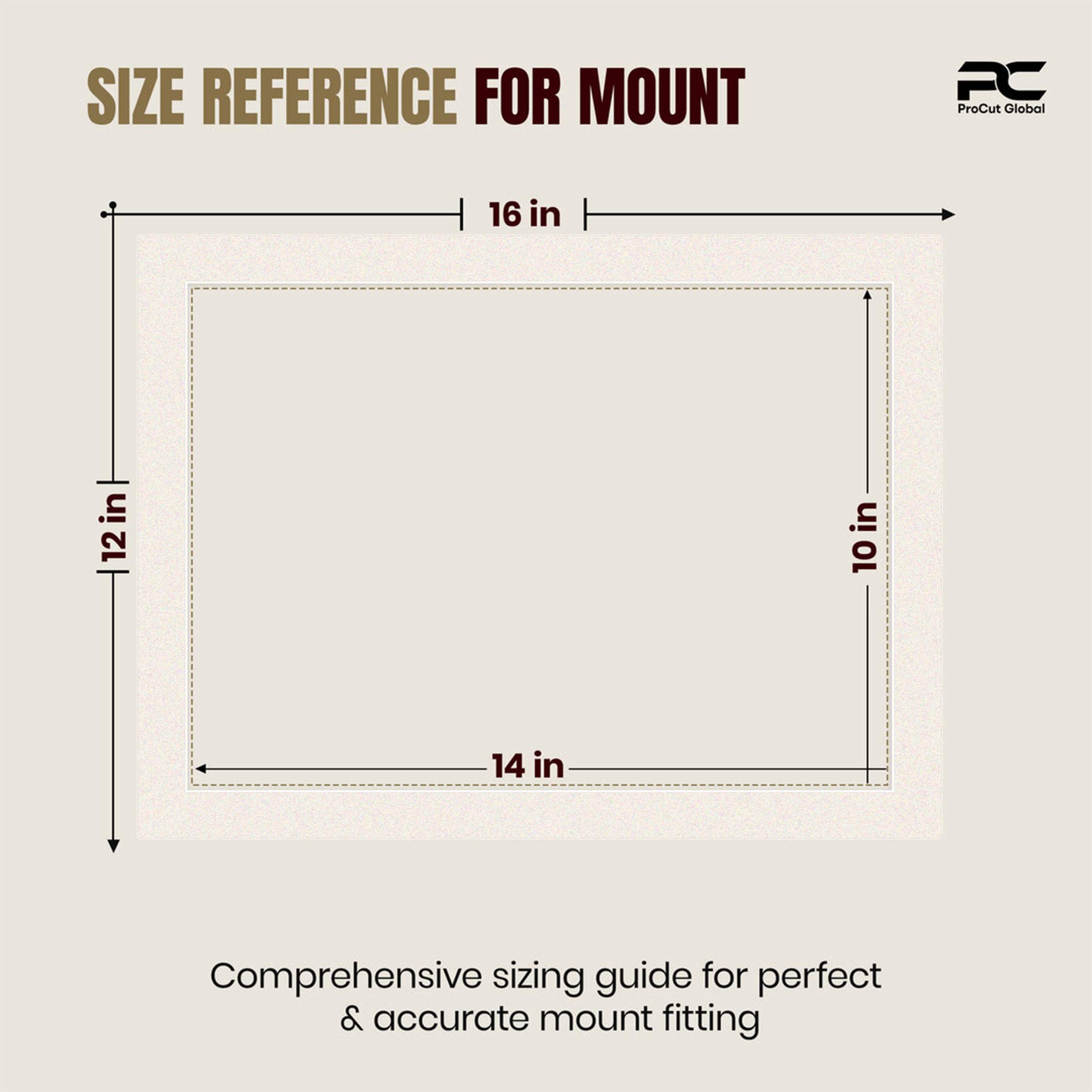 Antique White 16x12" Picture Mount With 14x10" Aperture | Acid-Free Picture Mount Board thumbnail 2