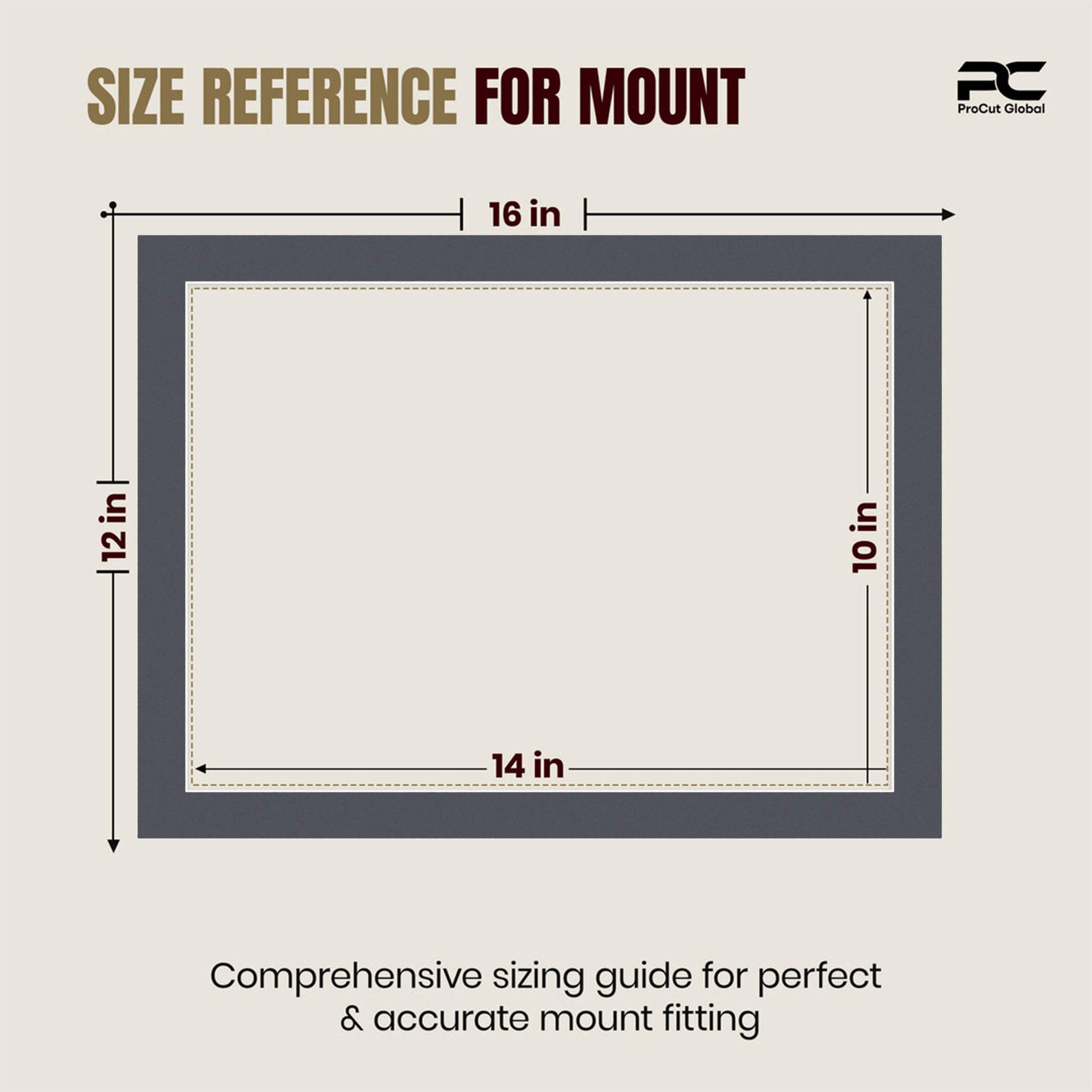 Charcoal Grey 16x12" Picture Mount With 14x10" Aperture | Acid-Free Mat Board For Picture Frames thumbnail 2