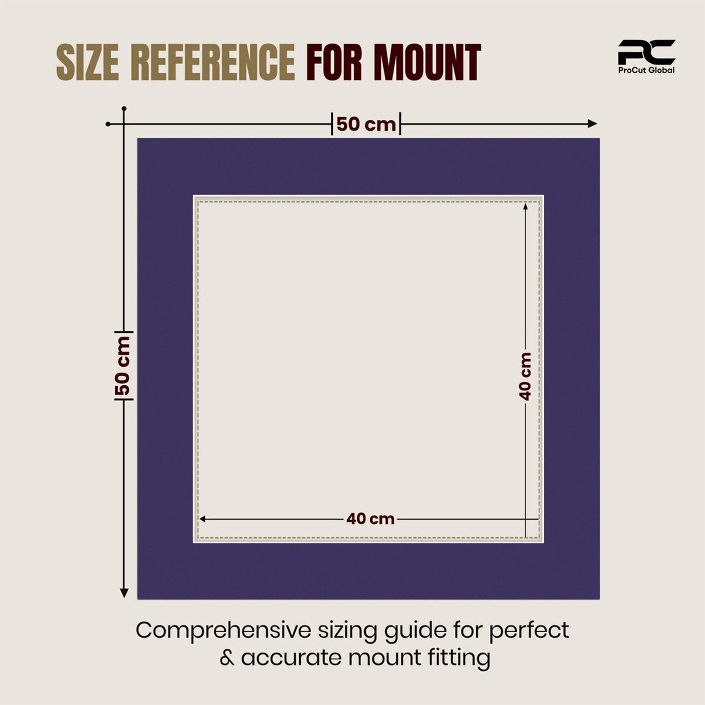 Damson 50x50cm Picture Mount With 40x40cm Aperture | Acid-Free Mat Board For Picture Frames thumbnail 2