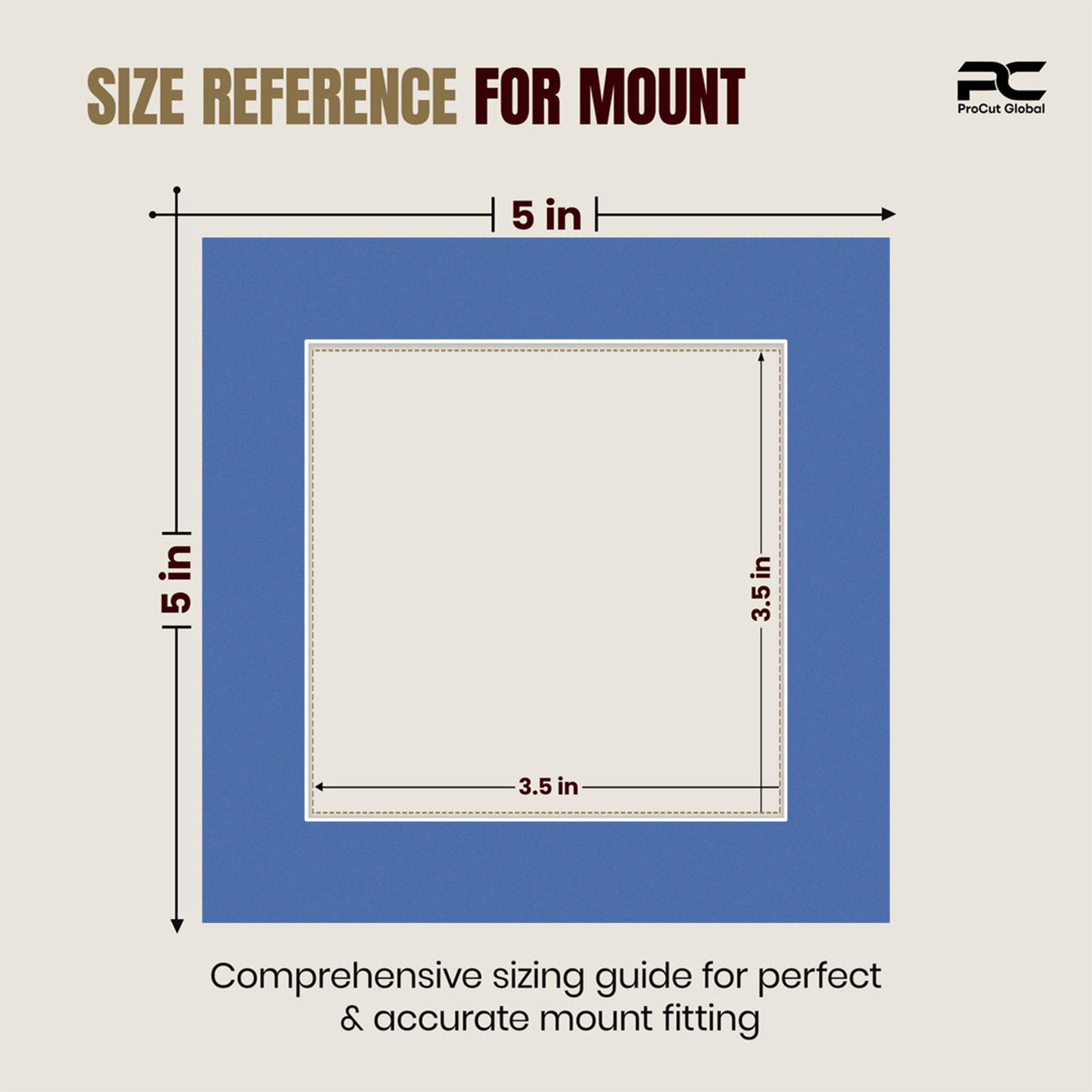 Pacific Blue 5x5" Picture Mount With 3.5x3.5" Aperture | Acid-Free Mat Board For Picture Frames thumbnail 2