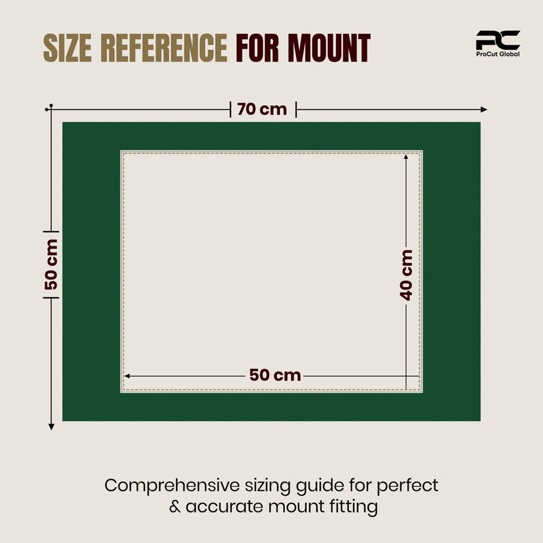 Forest Green 70x50cm Picture Mount With 50x40cm Aperture | Acid-Free Mat Board For Picture Frames thumbnail 2