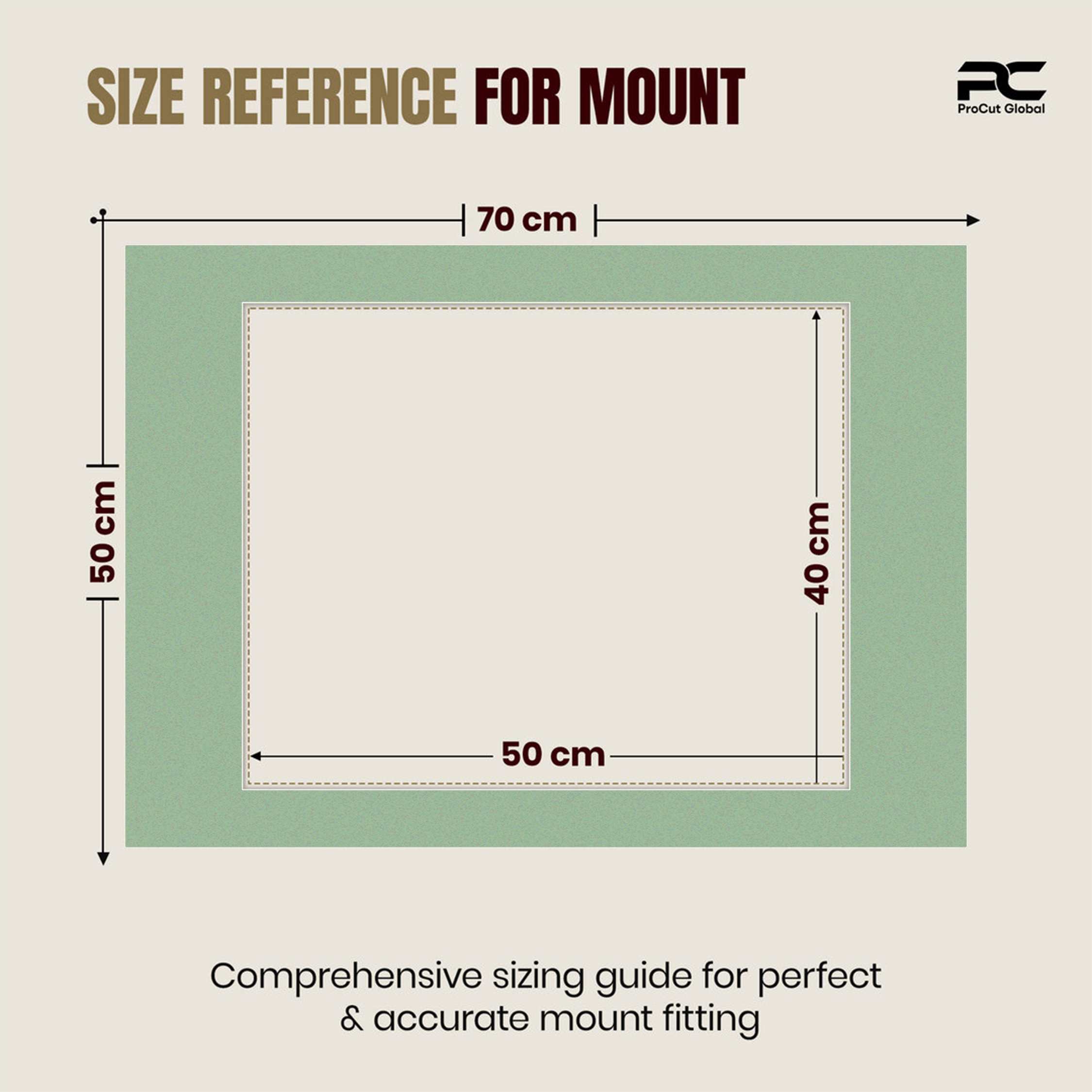 Sage Green 70x50cm Picture Mount With 50x40cm Aperture | Acid-Free Picture Mount Board thumbnail 2