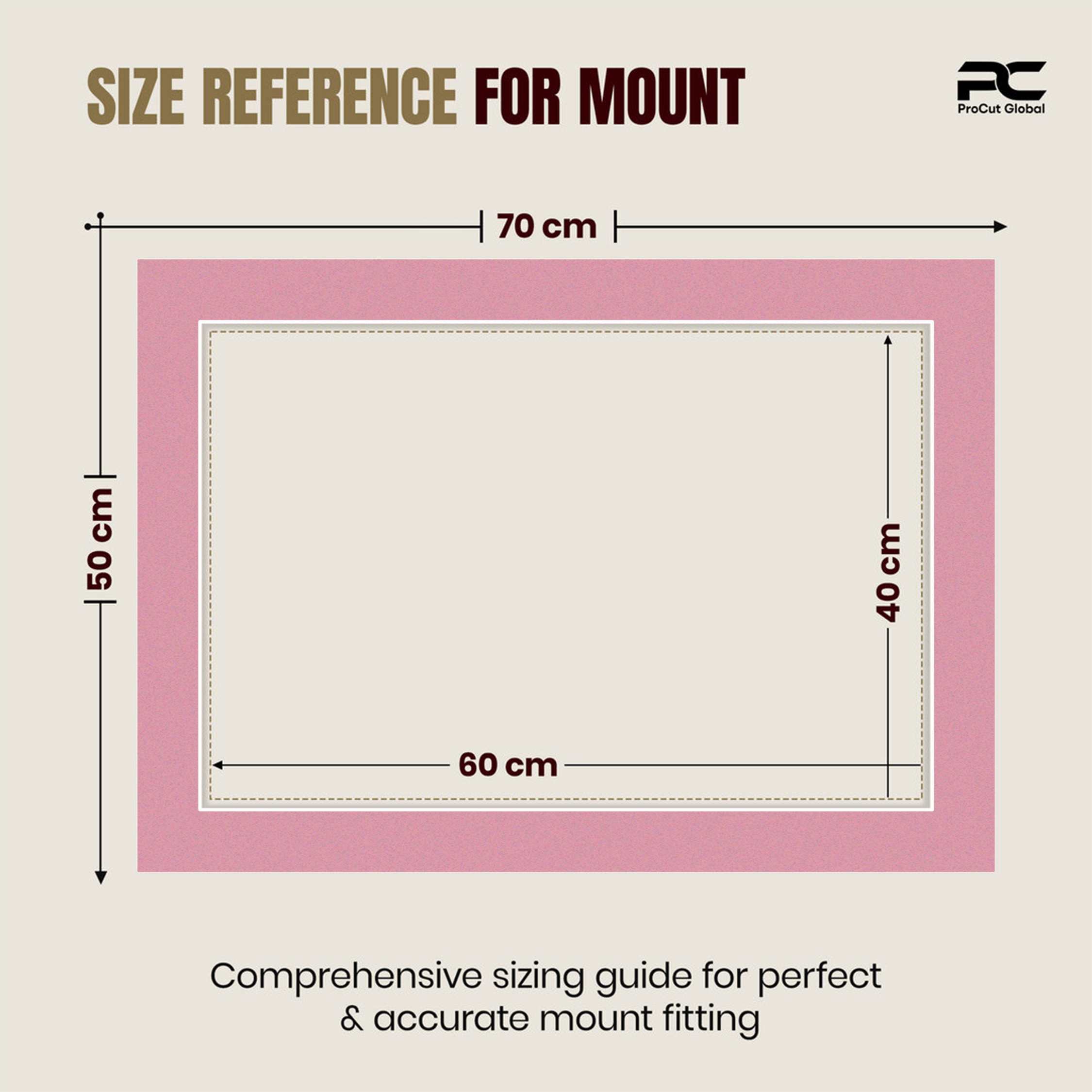 Dusty Rose 70x50cm Picture Mount With 60x40cm Aperture | Acid-Free Picture Mount Board thumbnail 2