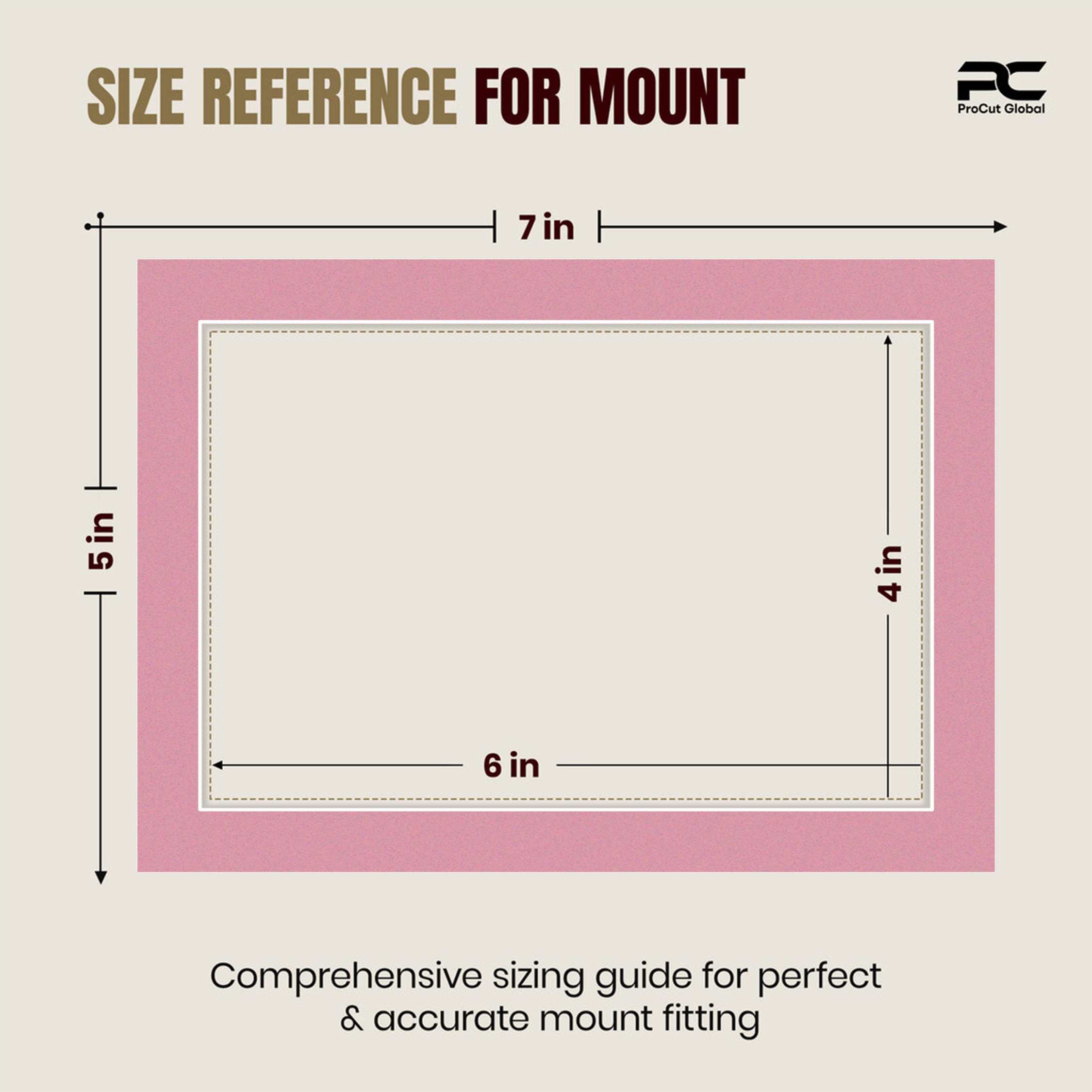 Dusty Rose 7x5" Picture Mount With 6x4" Aperture | Acid-Free Picture Mount Board thumbnail 2