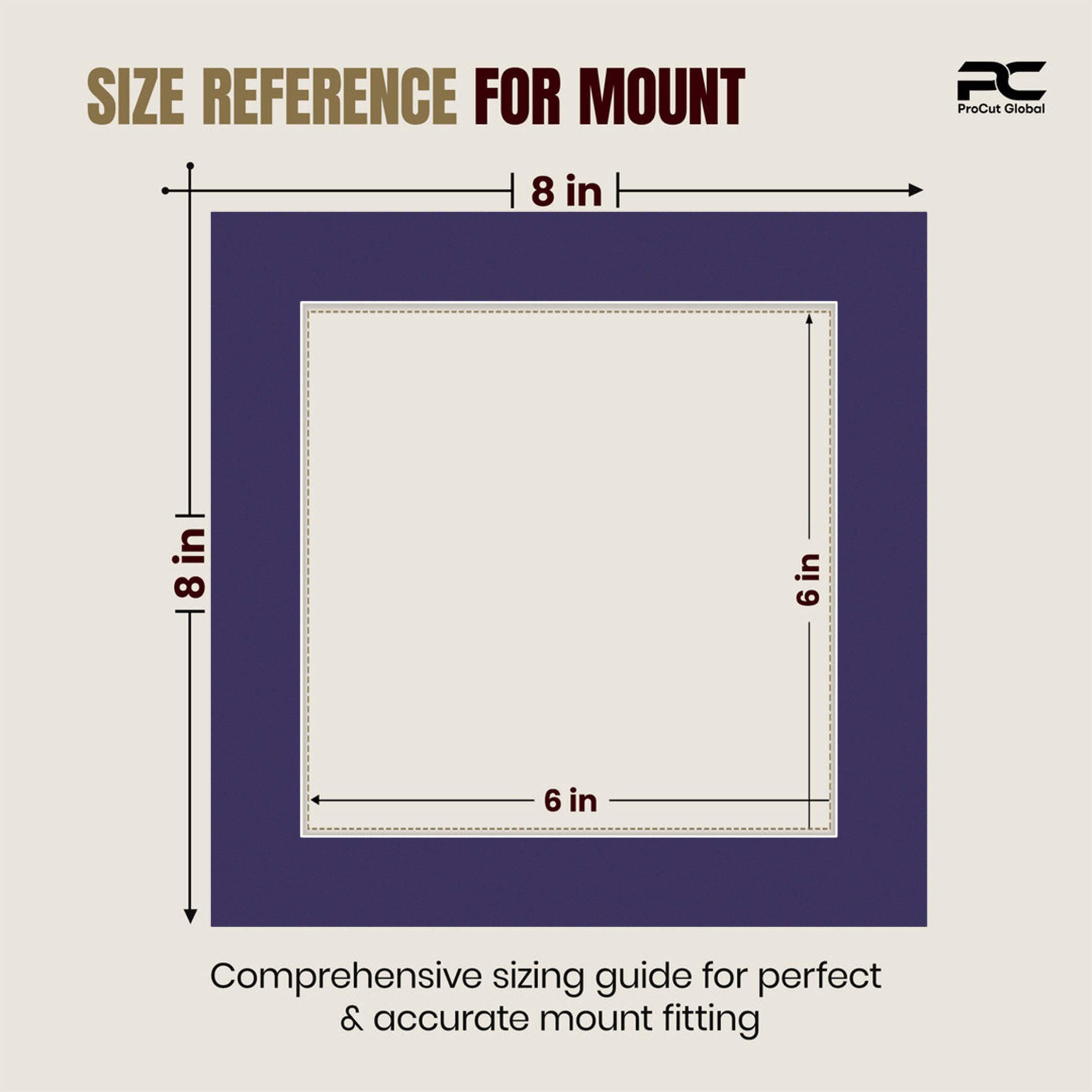 Damson 8x8" Picture Mount With 6x6" Aperture | Acid-Free Picture Mount Board thumbnail 2