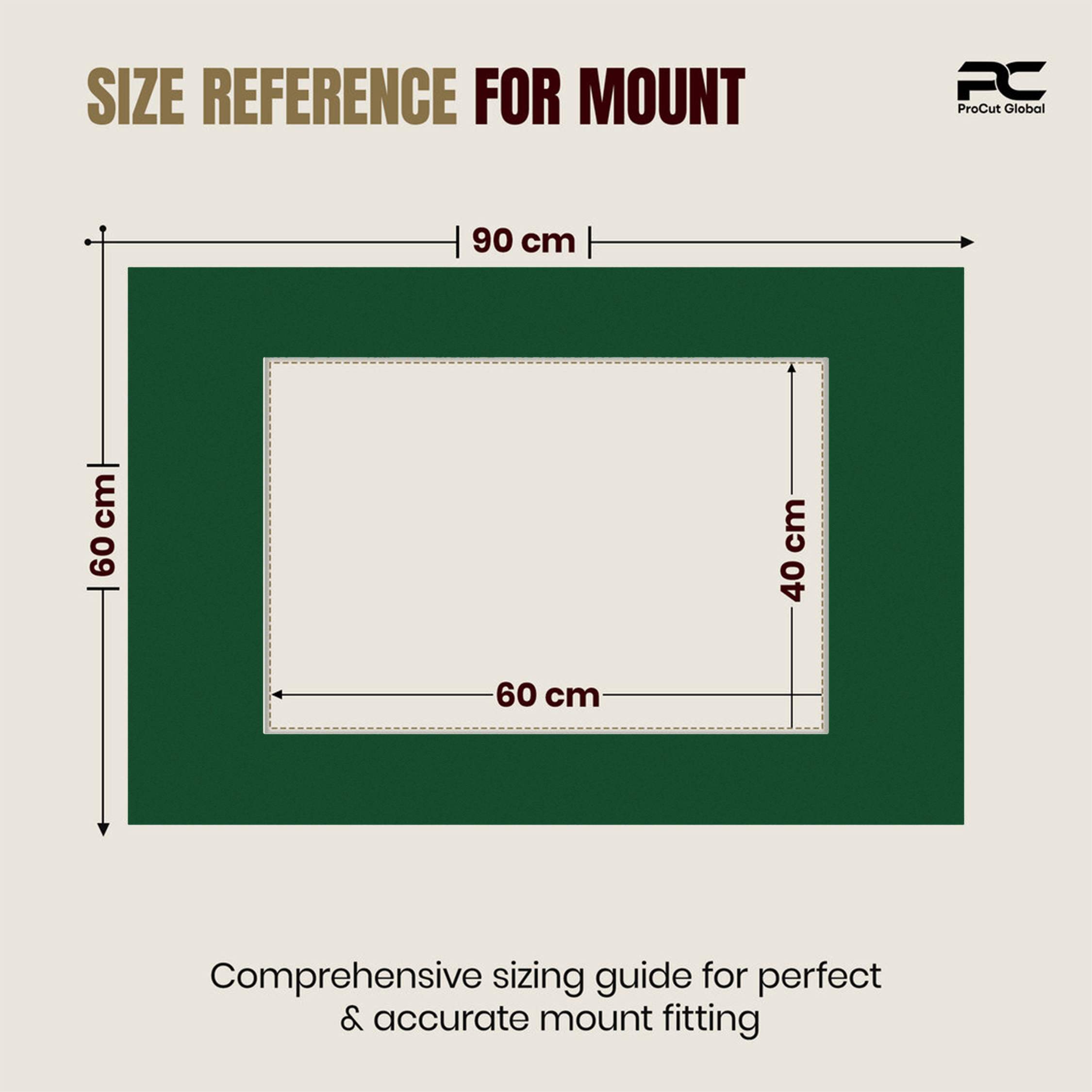 Forest Green 90x60cm Picture Mount With 60x40cm Aperture | Acid-Free Mat Board For Picture Frames thumbnail 2