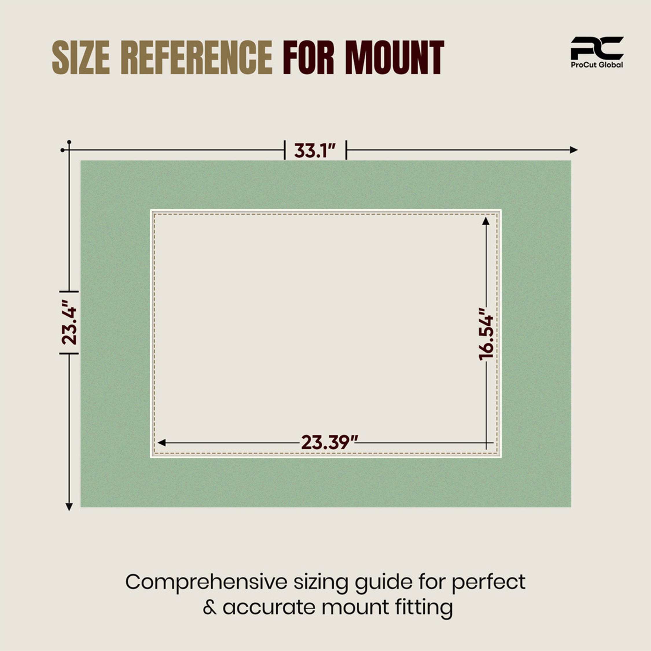 Sage Green A1 Picture Mount With A2 Aperture | Acid-Free Picture Mount Board thumbnail 2