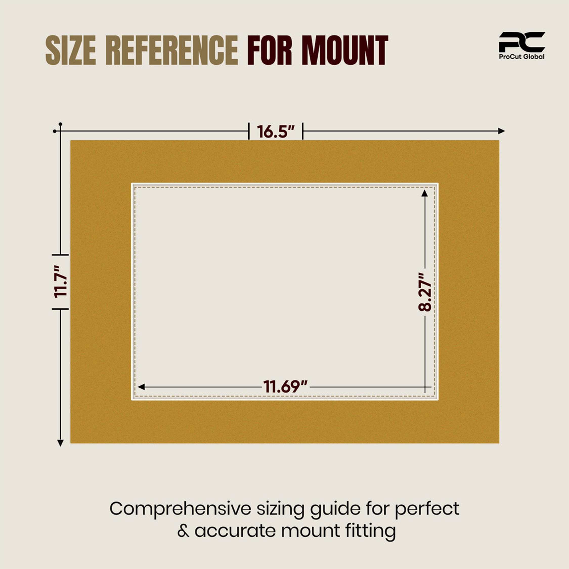 Antique Gold A3 Picture Mount With A4 Aperture | Acid-Free Picture Mount Board thumbnail 2