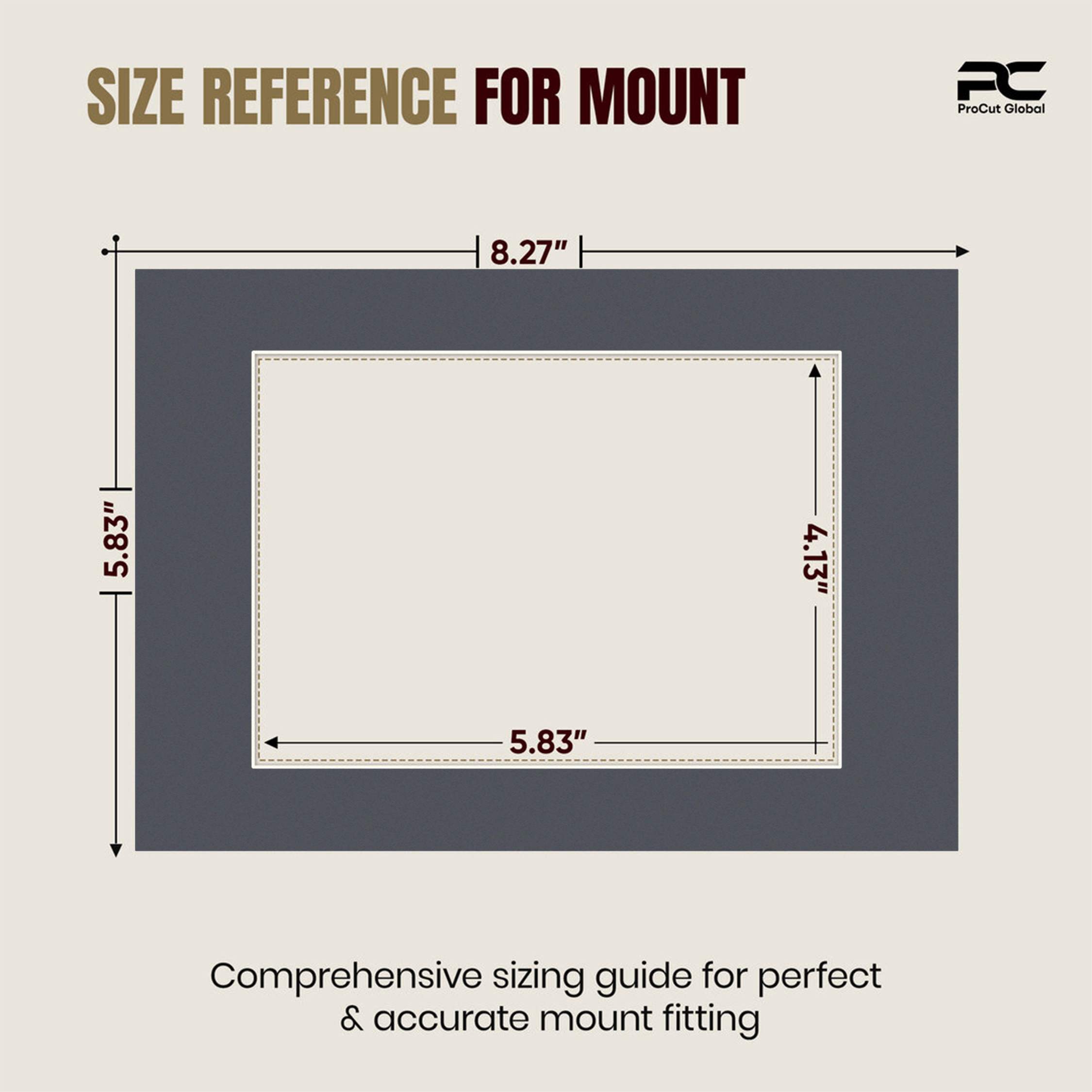 Charcoal Grey A5 Picture Mount With A6 Aperture | Acid-Free Mat Board For Picture Frames thumbnail 2