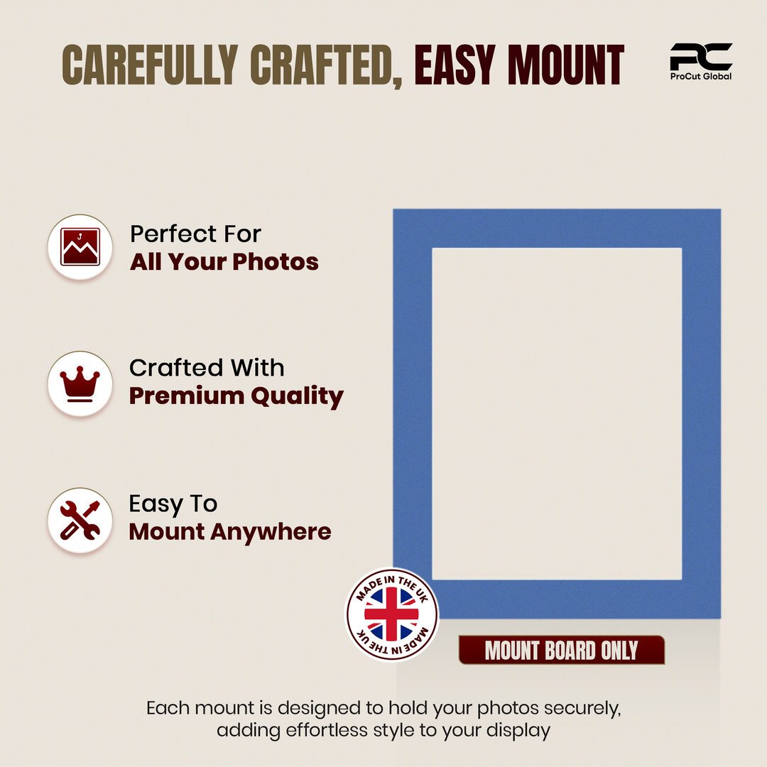 Pacific Blue 20x16" Picture Mount With 16x12" Aperture | Acid-Free Picture Mount Board thumbnail 7