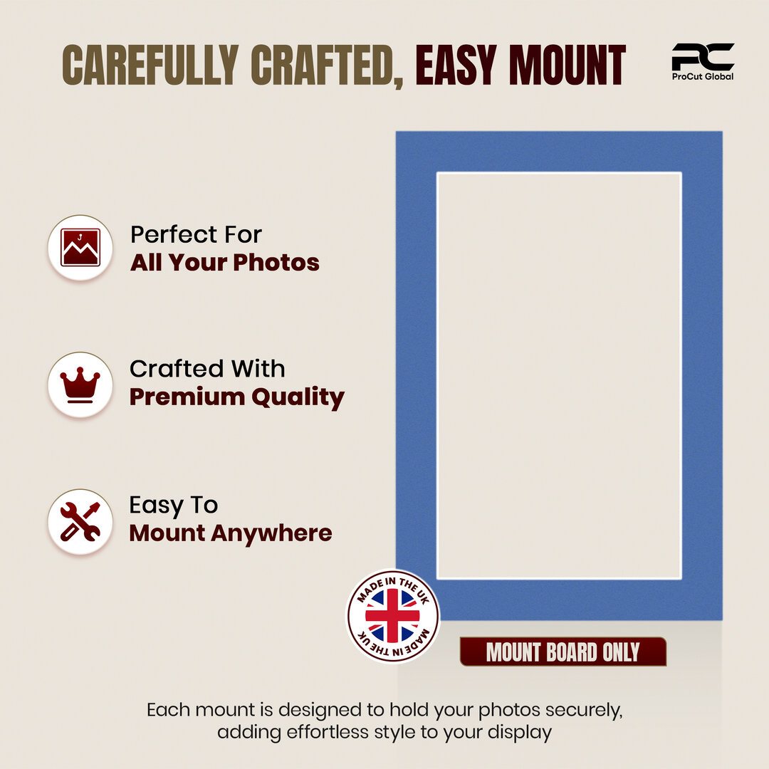 Pacific Blue 6x4" Picture Mount With 5x3" Aperture | Acid-Free Picture Mount Board thumbnail 7