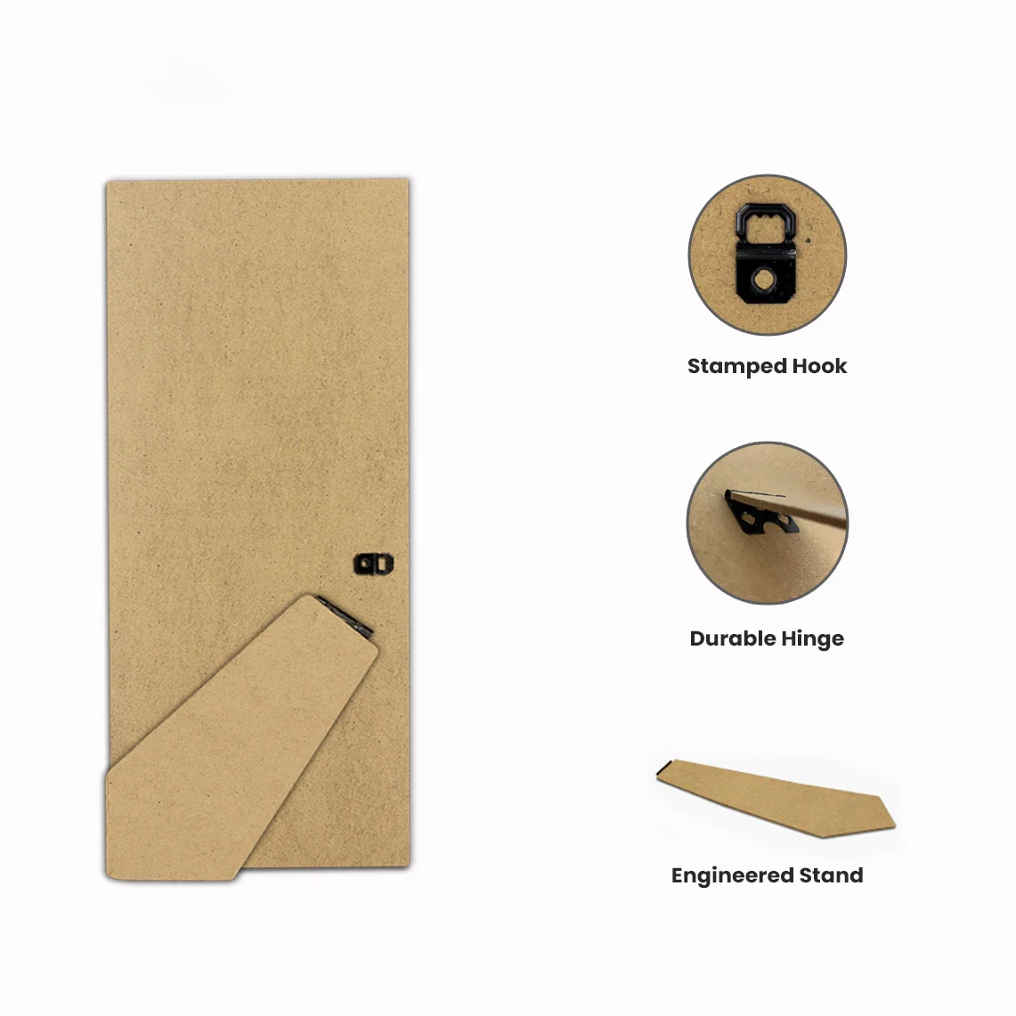 10x5" MDF Picture Frame Backing With Strut Stand | Strong Replacement Back Board thumbnail 3