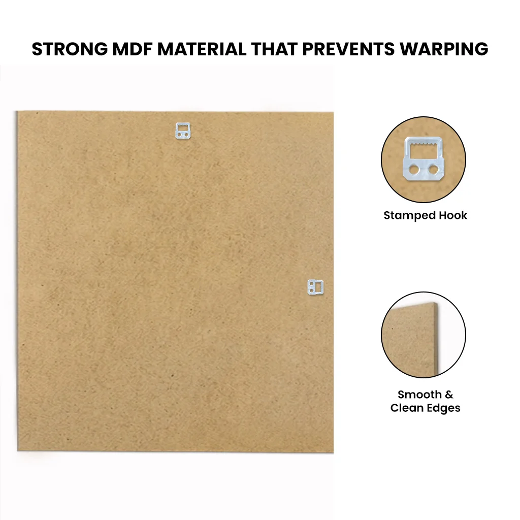 13x13" MDF Picture Frame Backing with Strut Stand | Strong Replacement Backing Board thumbnail 3