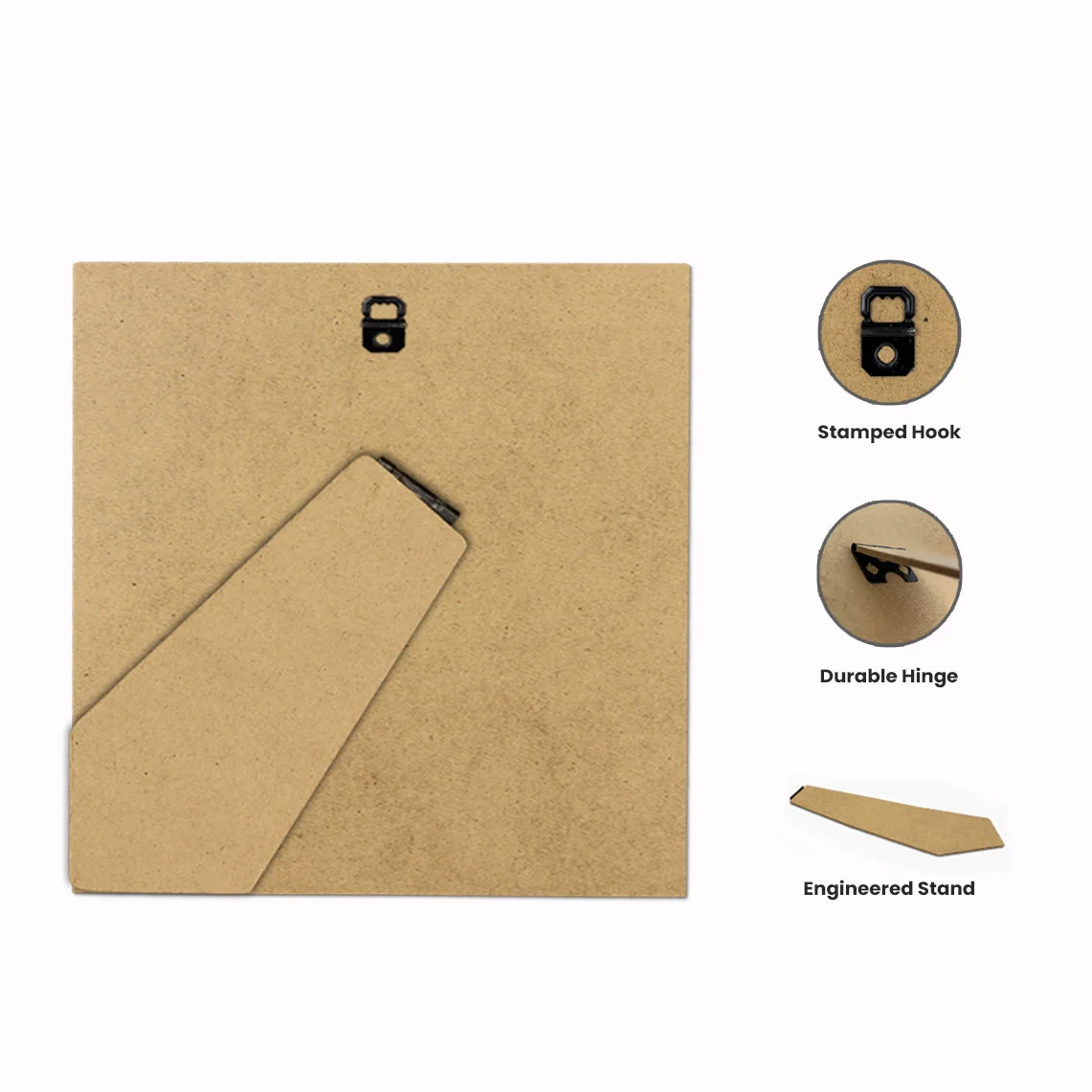 30x30cm MDF Backing With Strut Stand For Picture Frames | Strong Replacement Back Board thumbnail 3