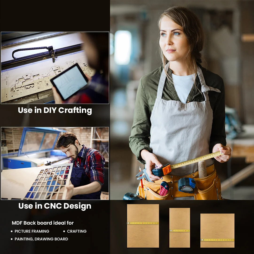 20x5" MDF Backing With Strut Stand For Picture Frames | Strong Replacement Back Board thumbnail 5