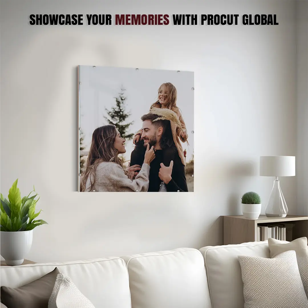 70x70cm Frameless Clip Frame | Clear Acrylic Photo & Certificate Display thumbnail 2